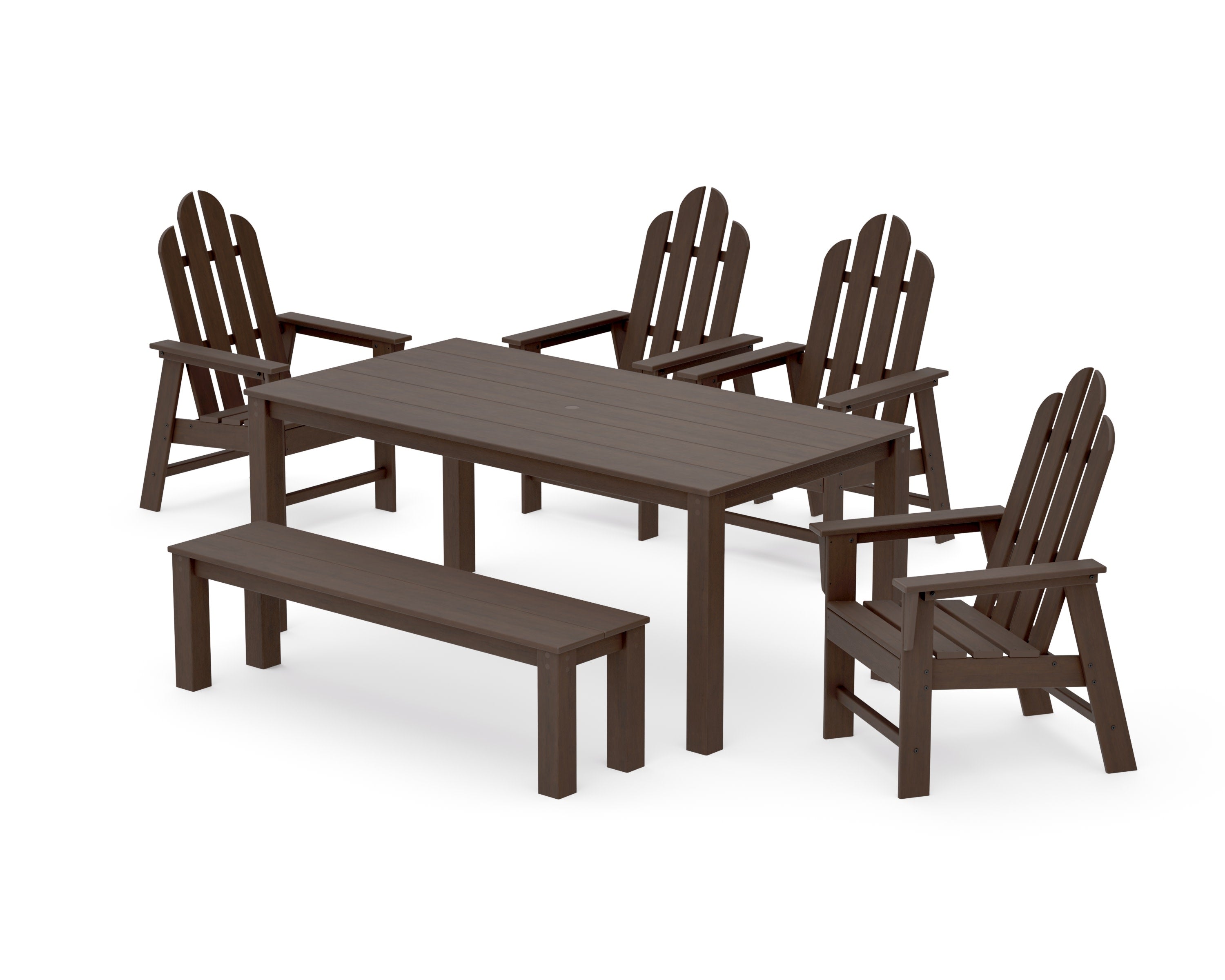 Long Island 6-Piece Parsons Dining Set with Bench in Kona