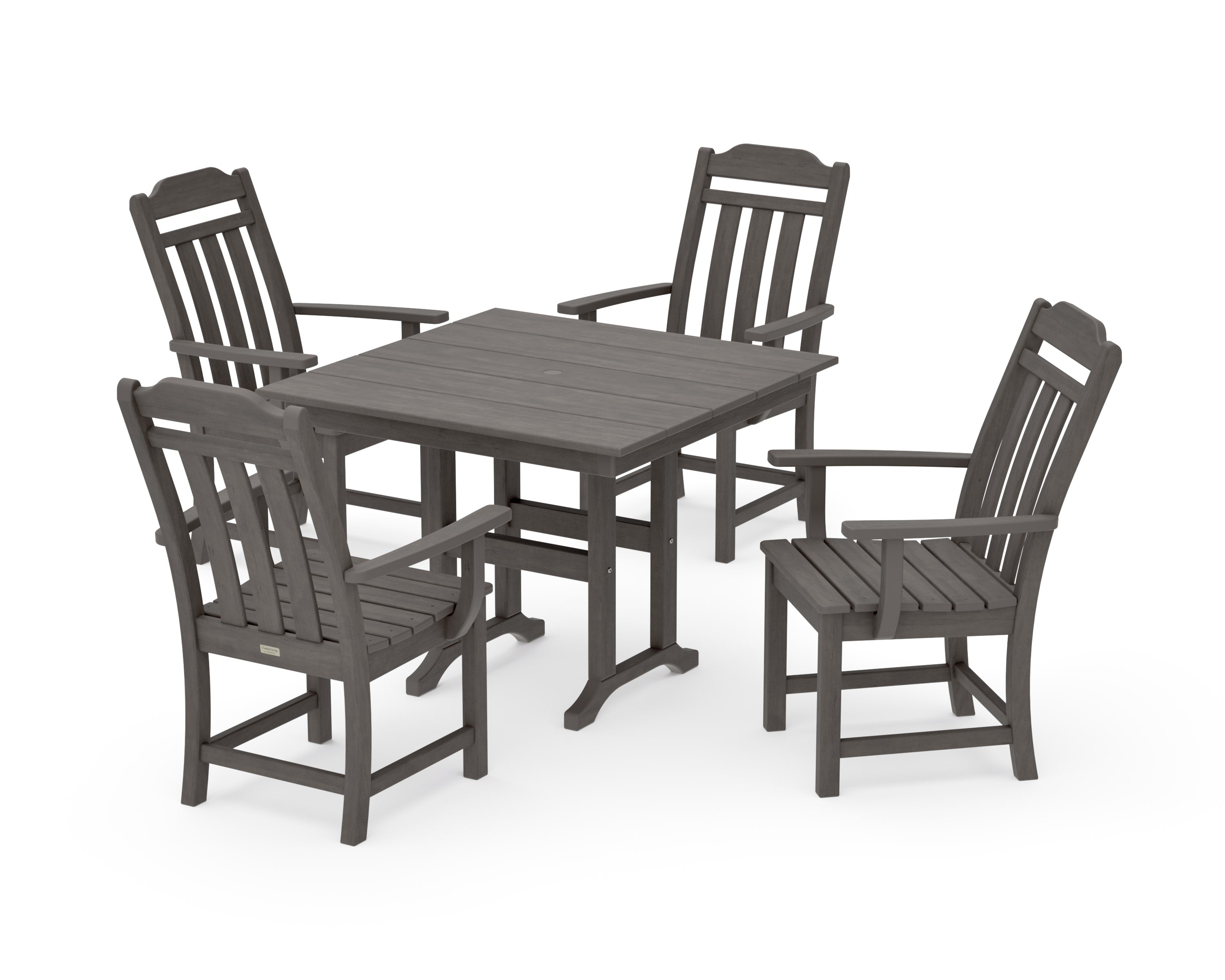 Cottage 5-Piece Farmhouse Dining Set in Driftwood
