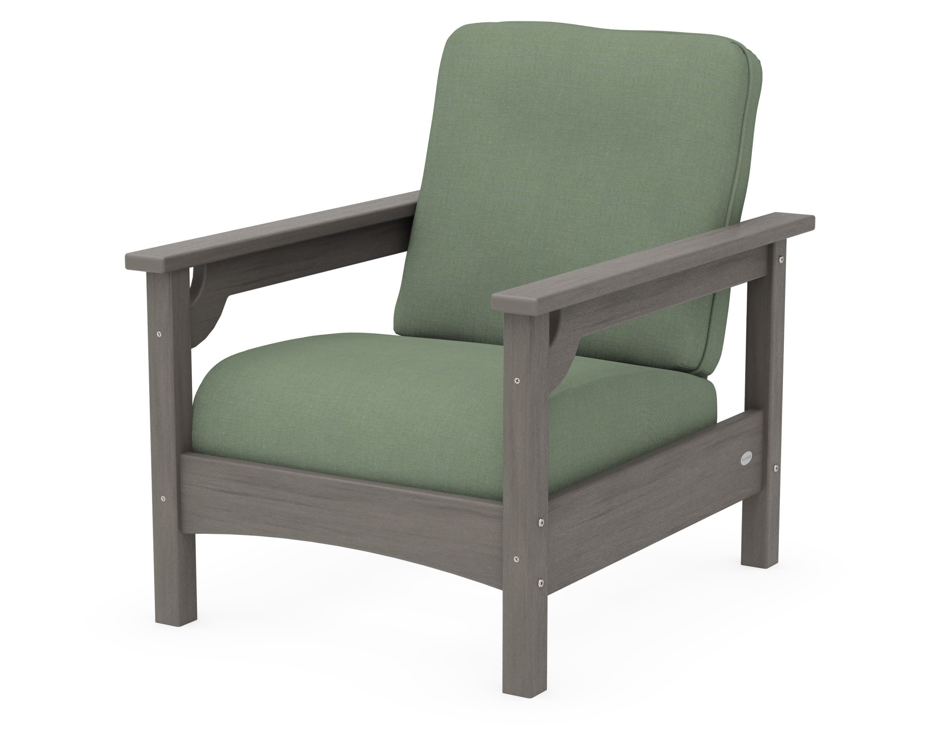 Club Chair in Driftwood / Exhale Rainwashed