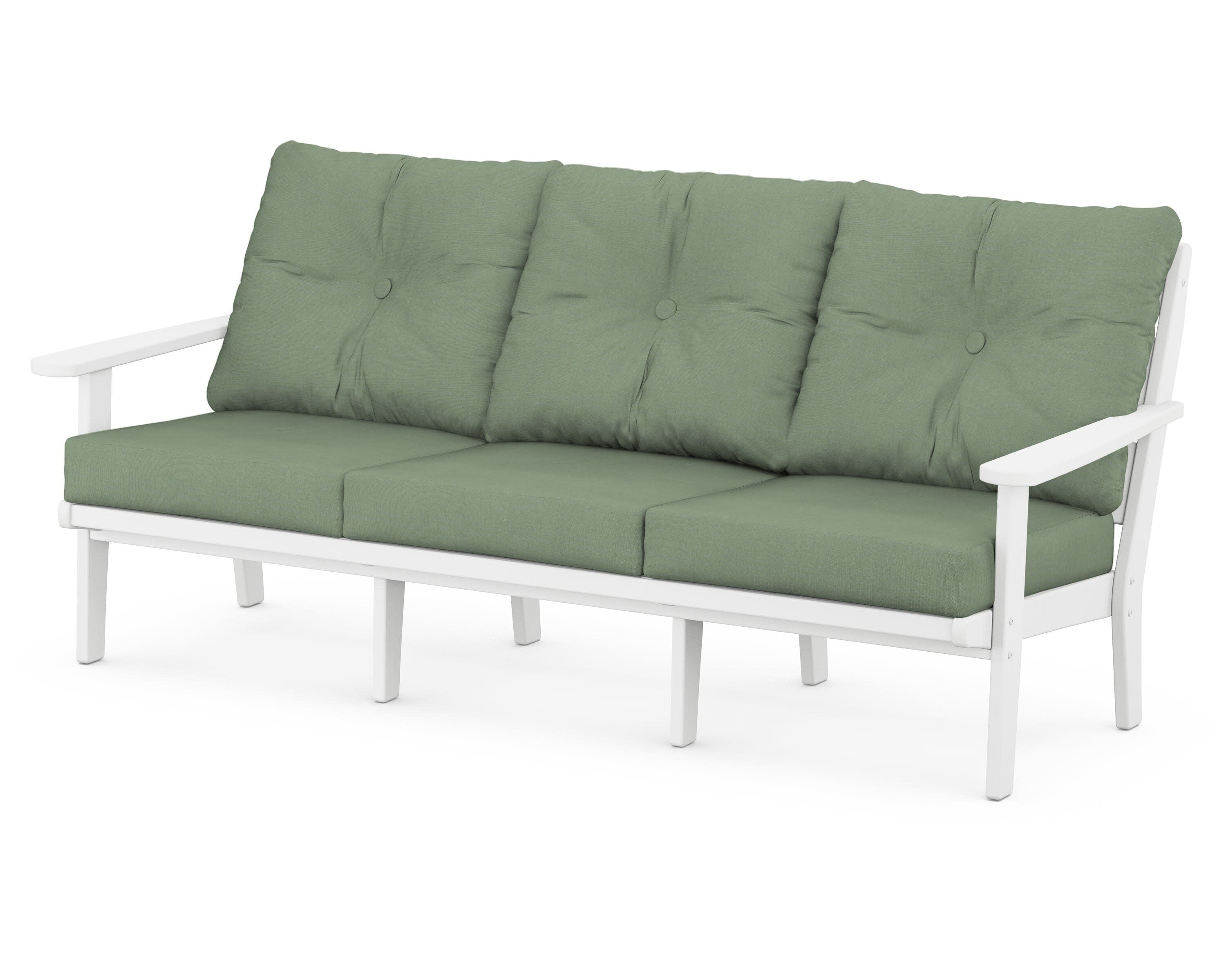 Lakeside Deep Seating Sofa in White / Exhale Rainwashed