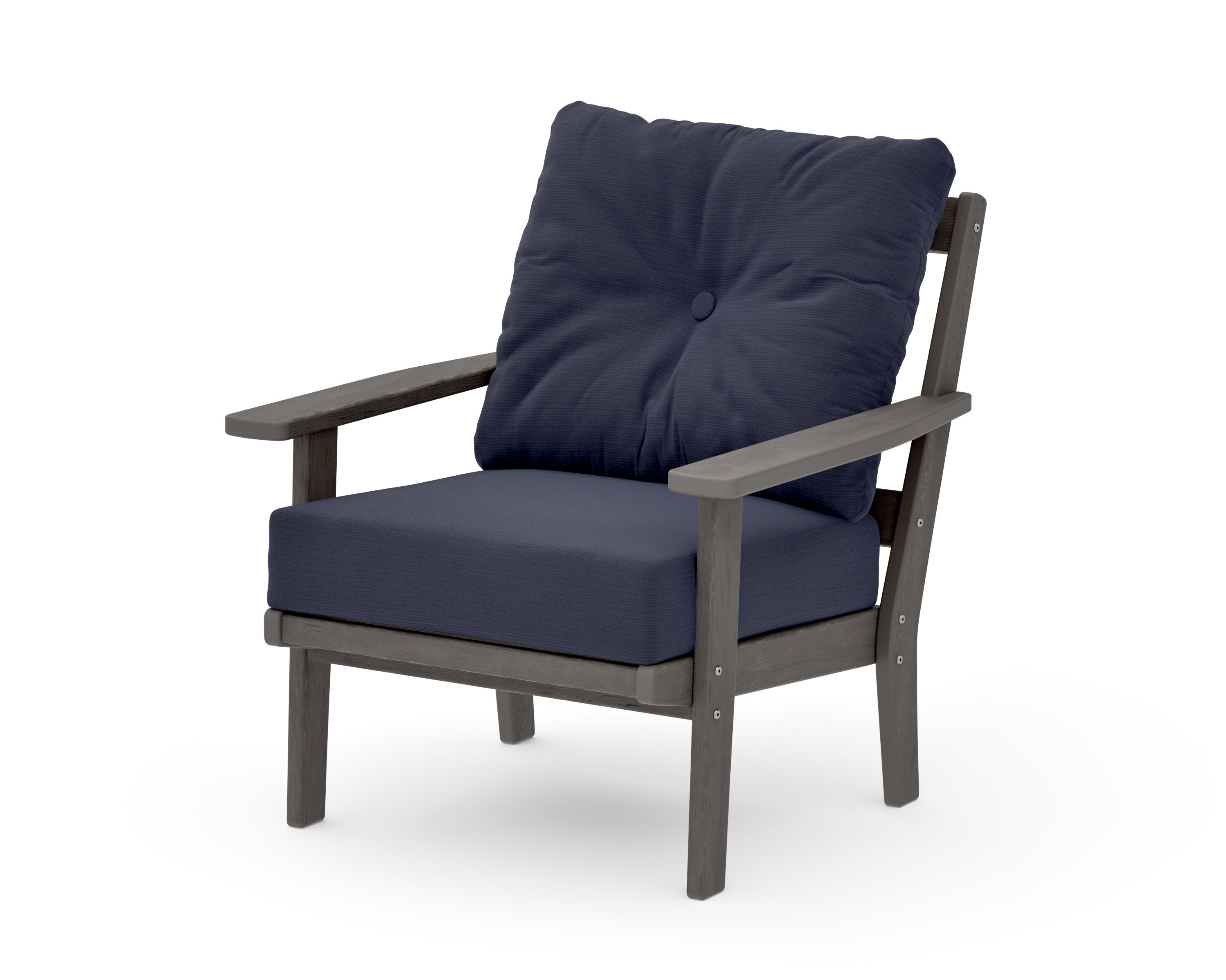 Prairie Deep Seating Chair in Driftwood / Navy Linen