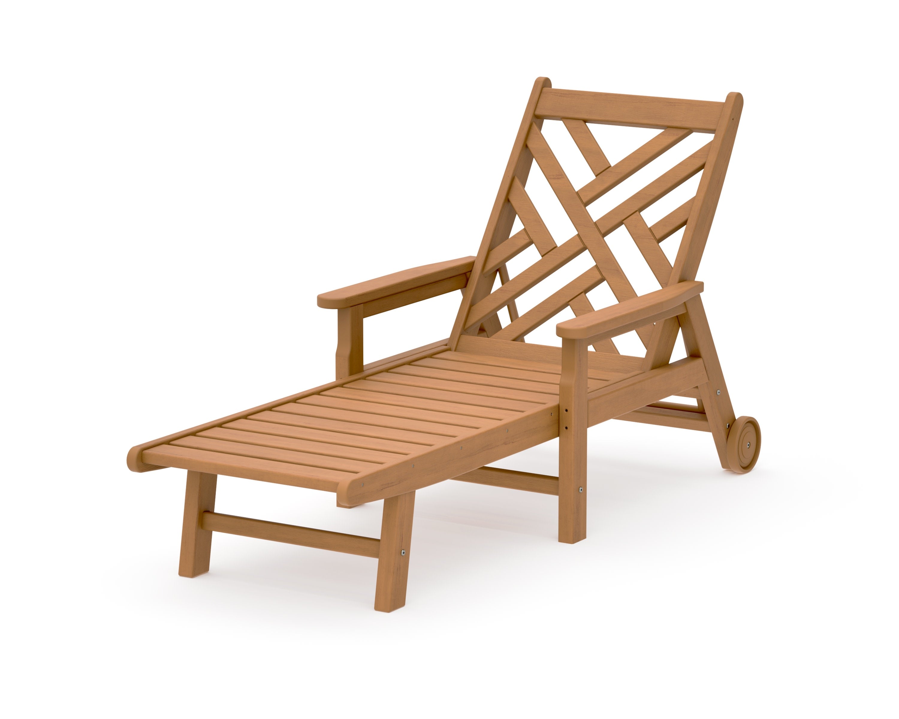 Chippendale Chaise with Arms and Wheels in Natural