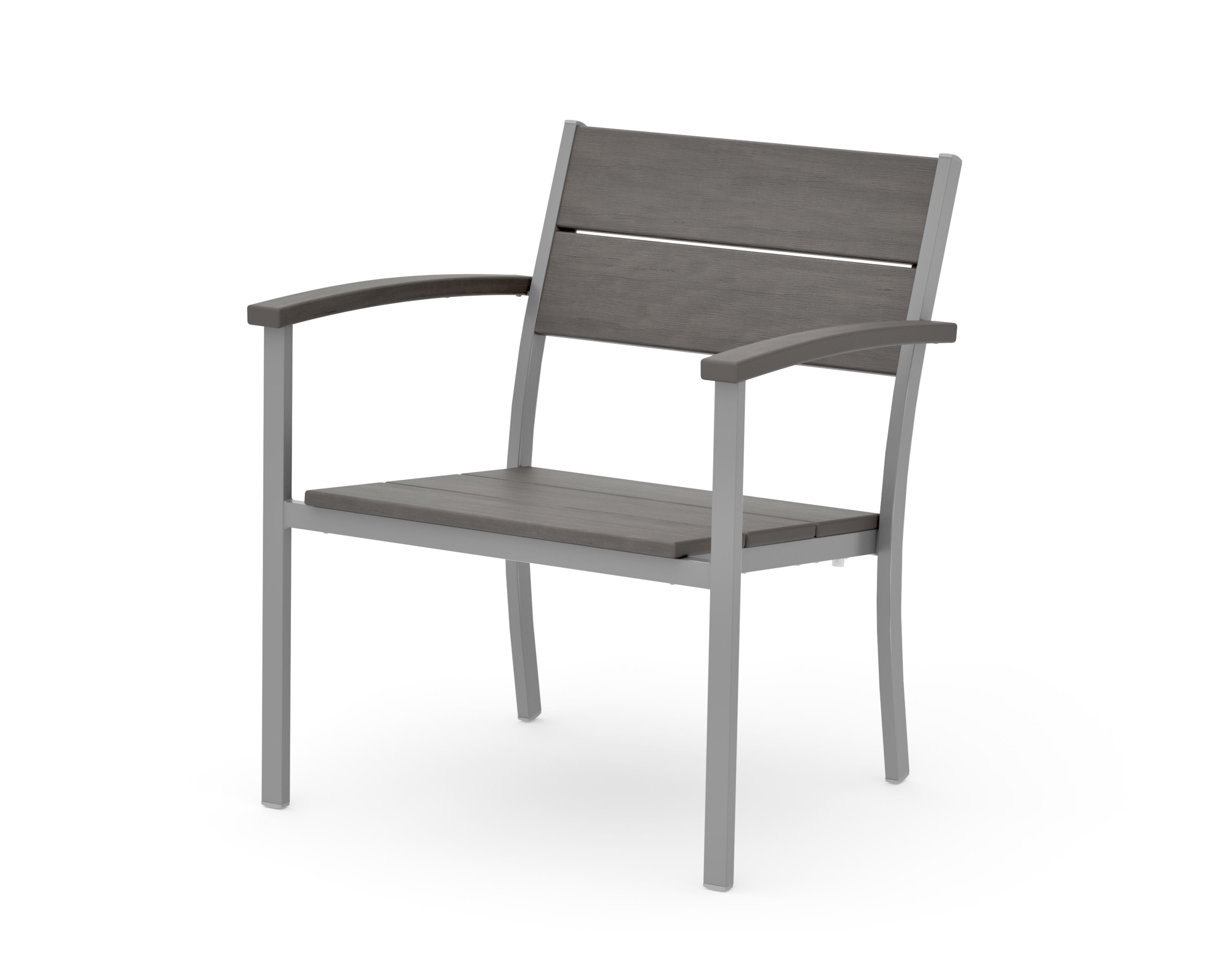 Main Street Stacking Lounge Arm Chair in Silver / Driftwood