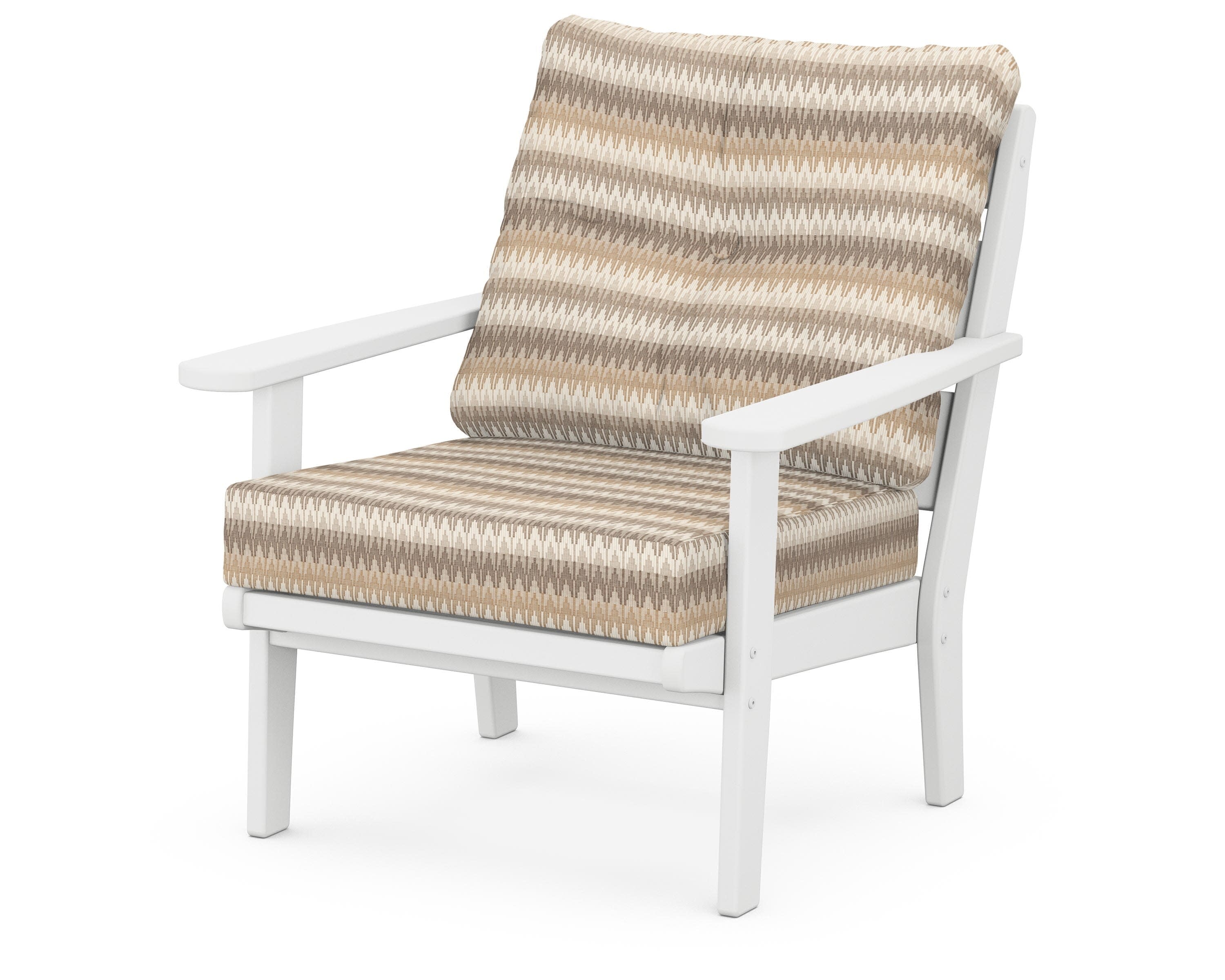 Lakeside Deep Seating Chair in White / Valley Dune