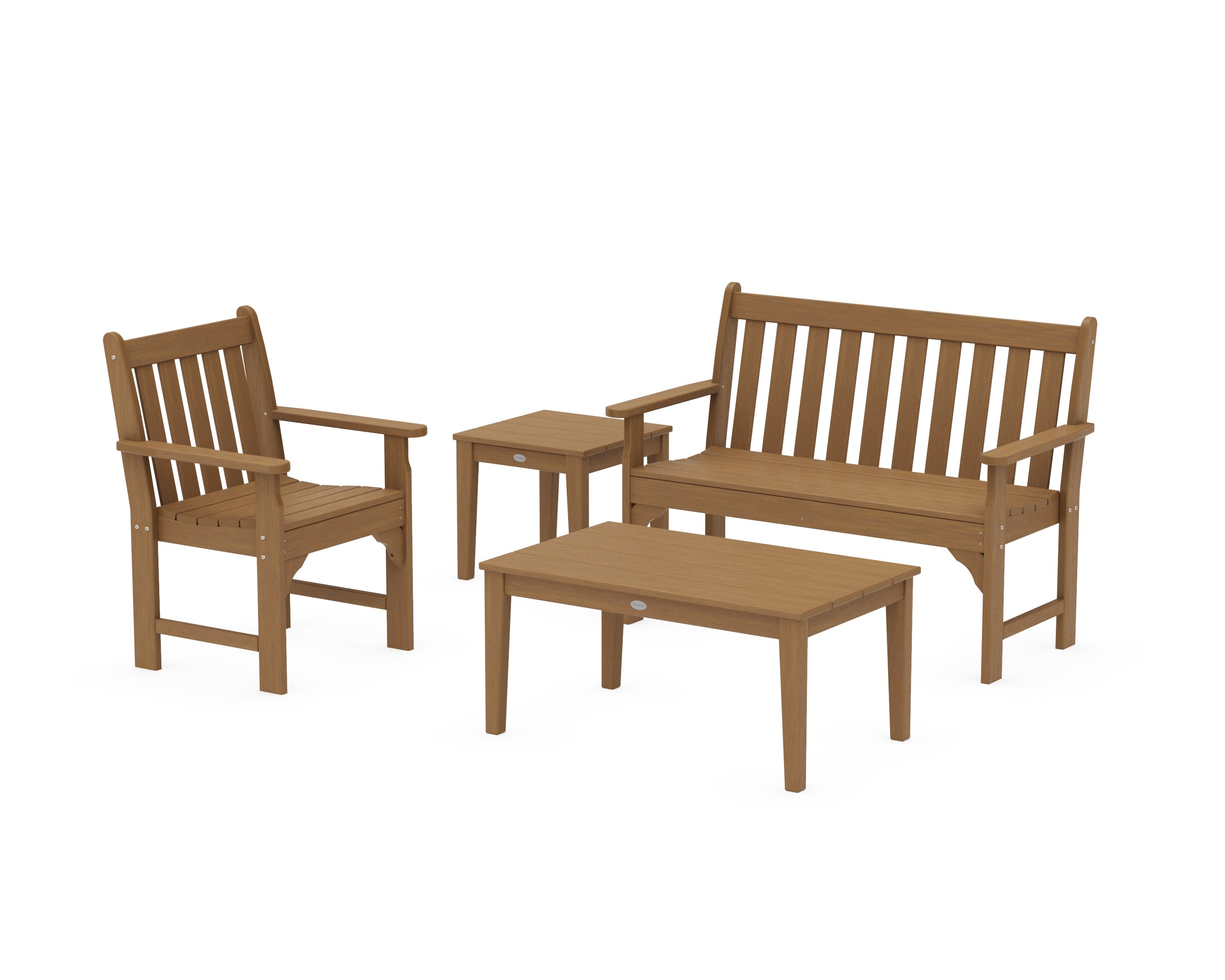 Vineyard 4-Piece Bench Seating Set in Natural