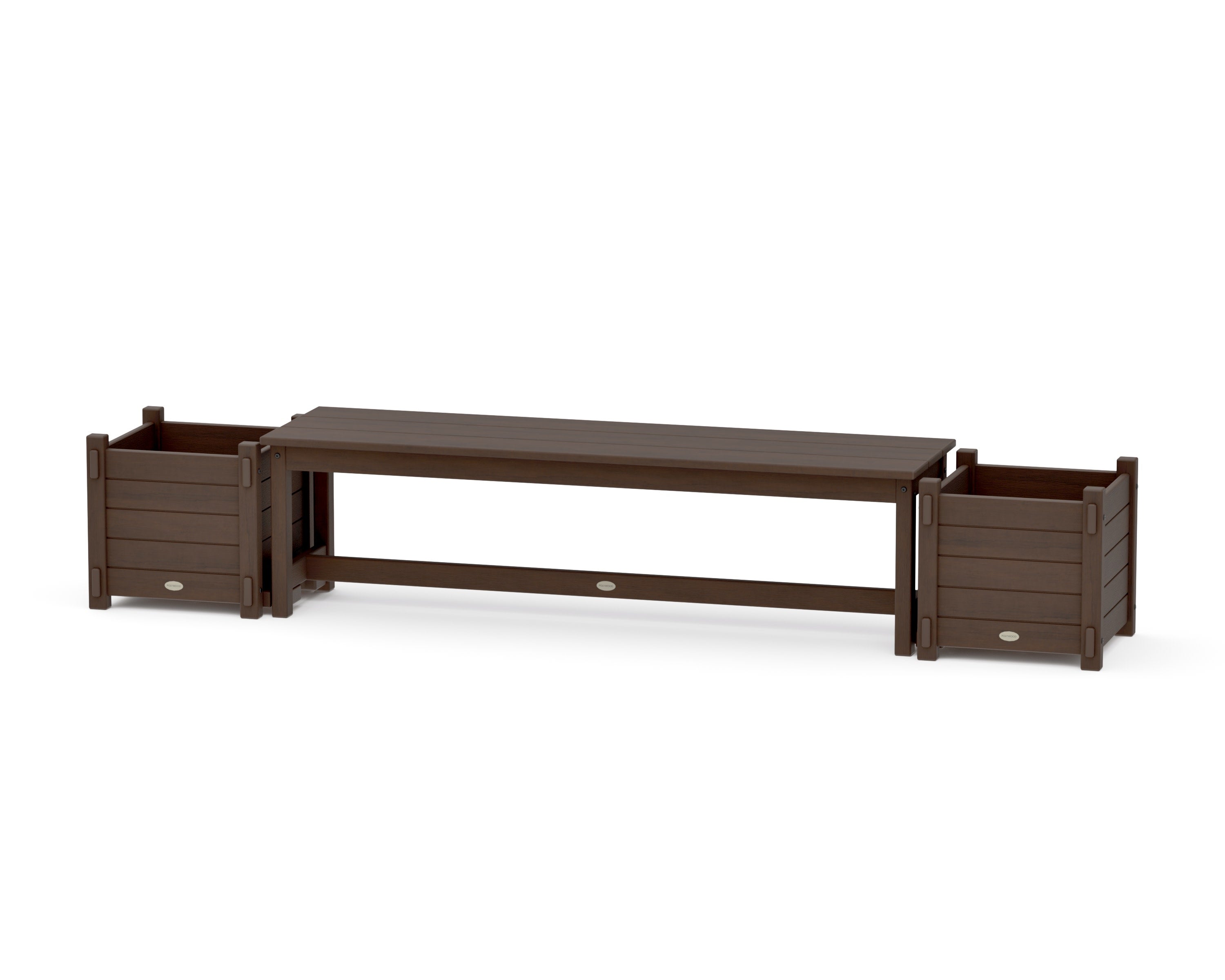 60" Nautical Straight Planter Bench Set in Kona