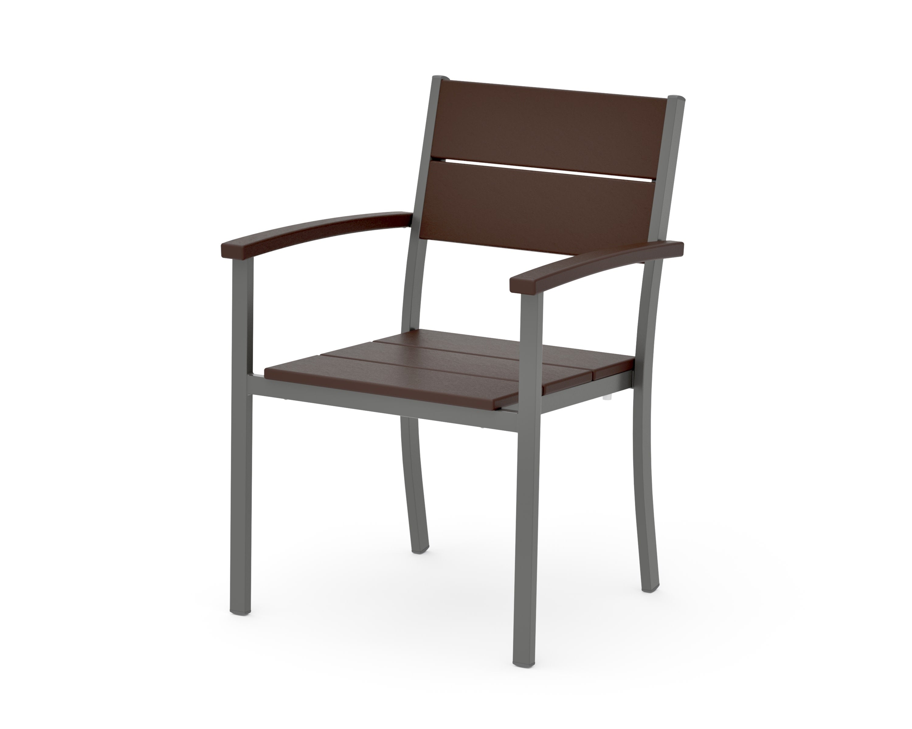 Main Street Stacking Dining Arm Chair in Charcoal / Mahogany