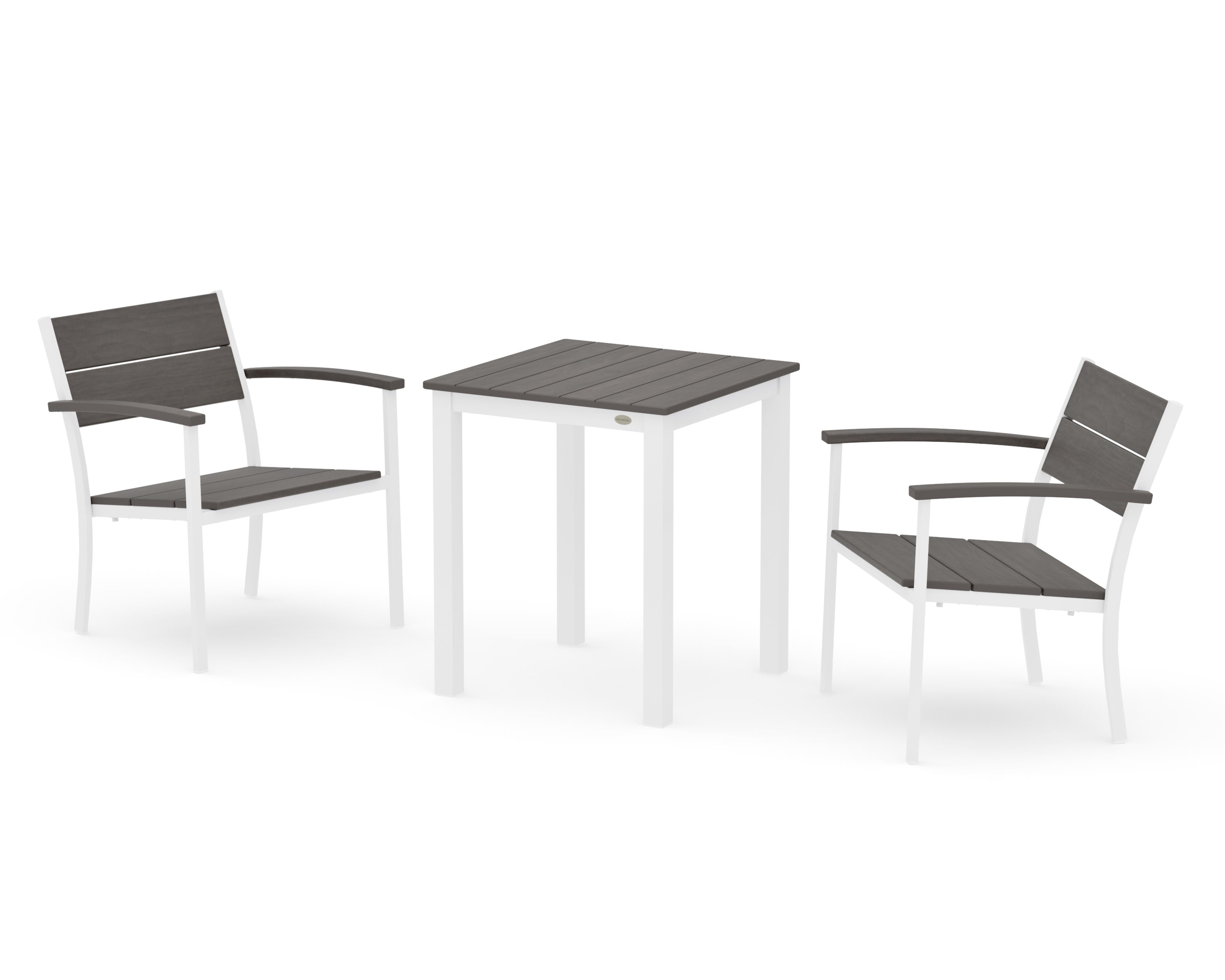 Main Street 3-Piece Square Dining Set in White / Driftwood