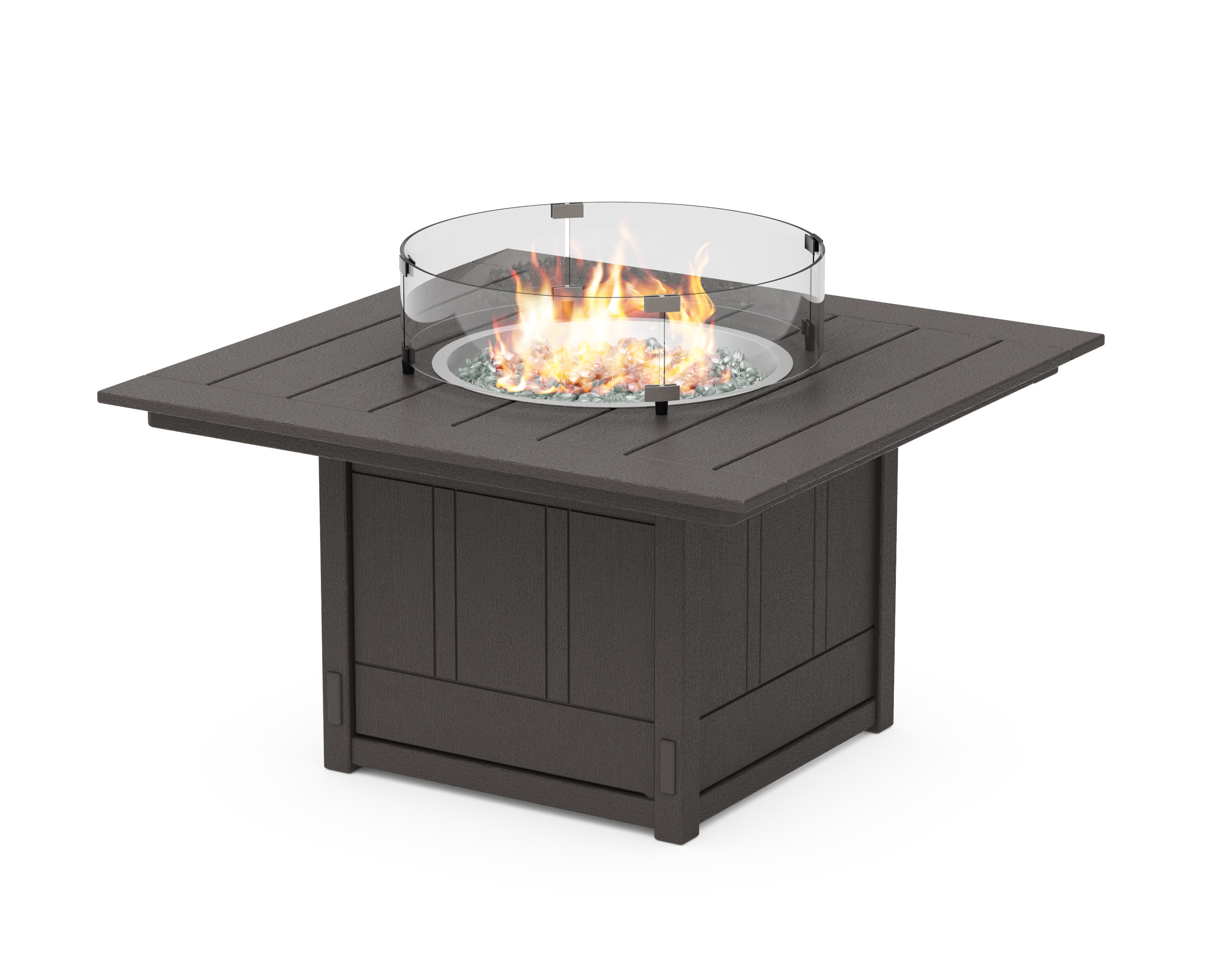 Acadia Square 42 Fire Pit Table in Vintage Coffee