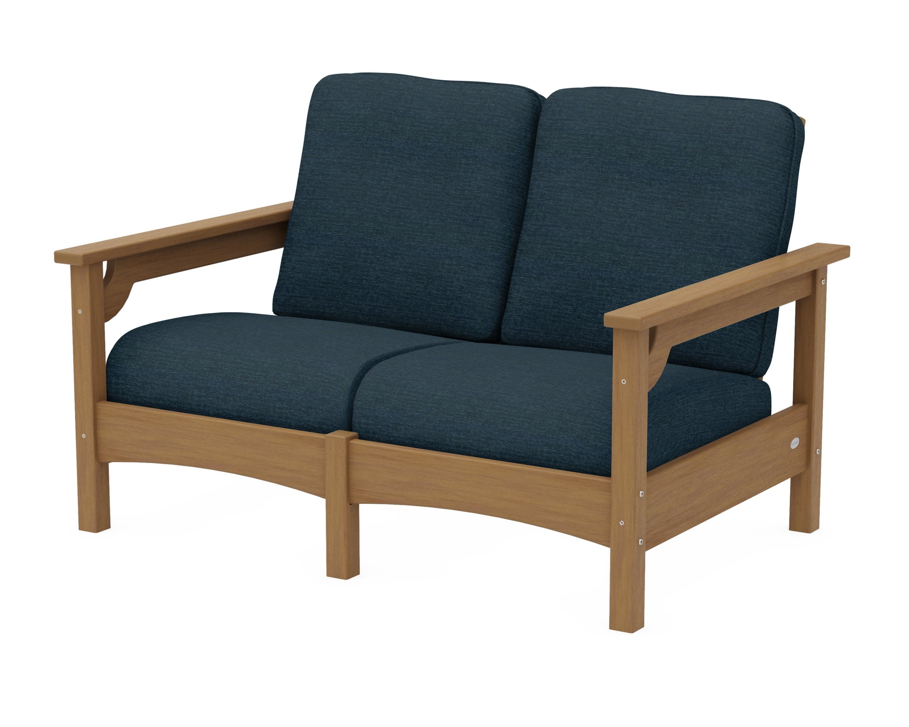 Club Loveseat in Natural / Platform Indigo