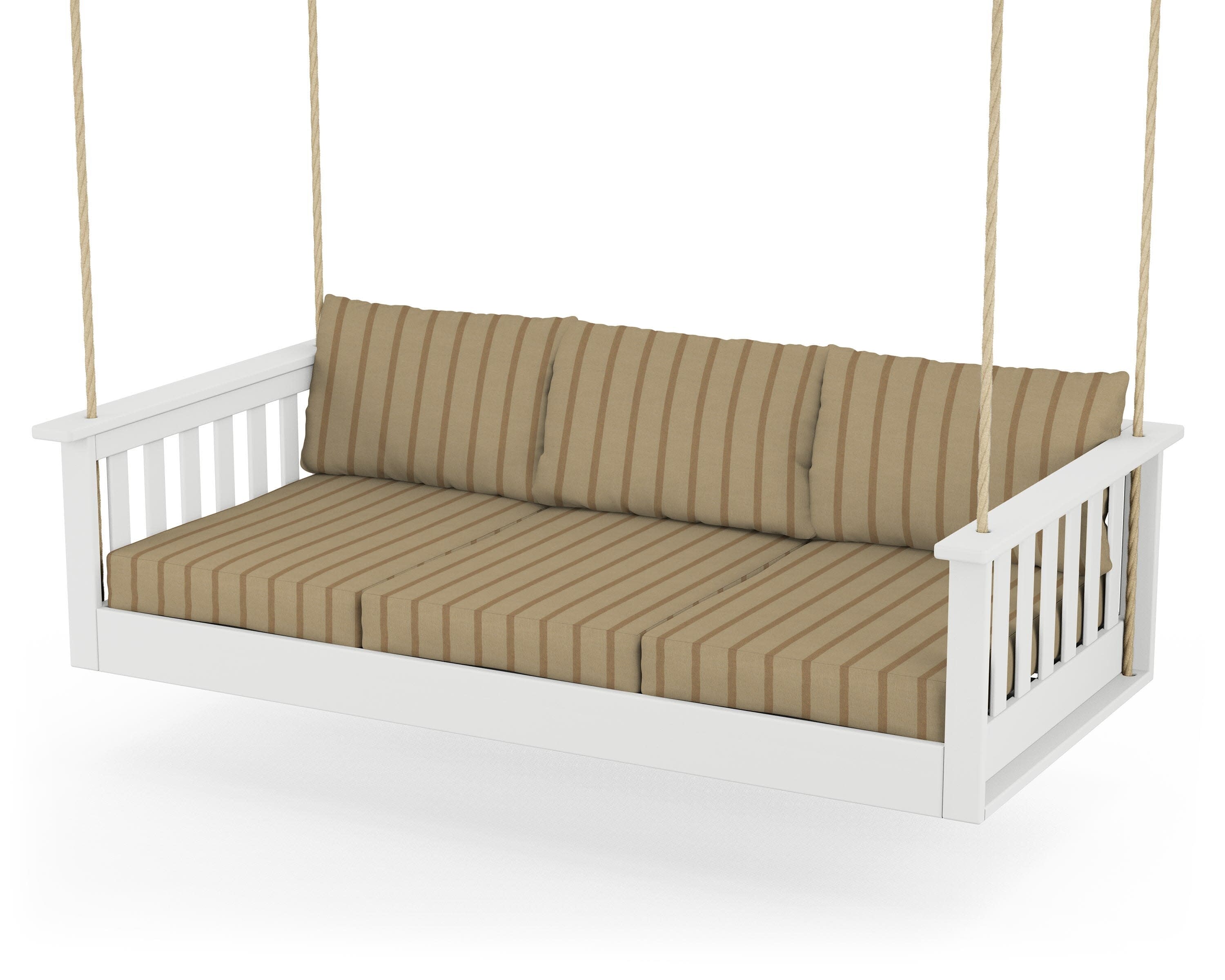 Vineyard Daybed Swing in White / Unwind Driftwood