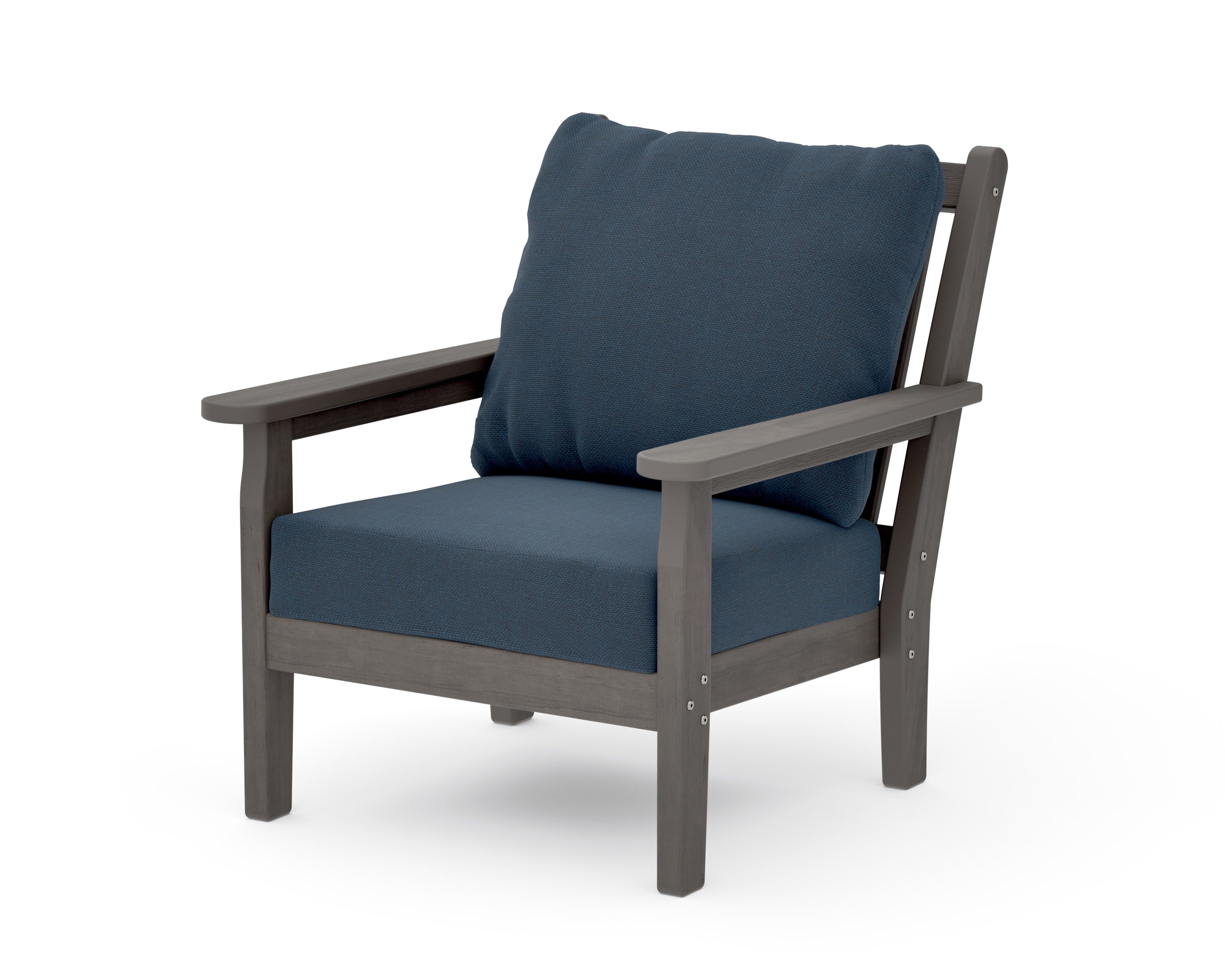 Chippendale Deep Seating Chair in Driftwood / Marine Indigo