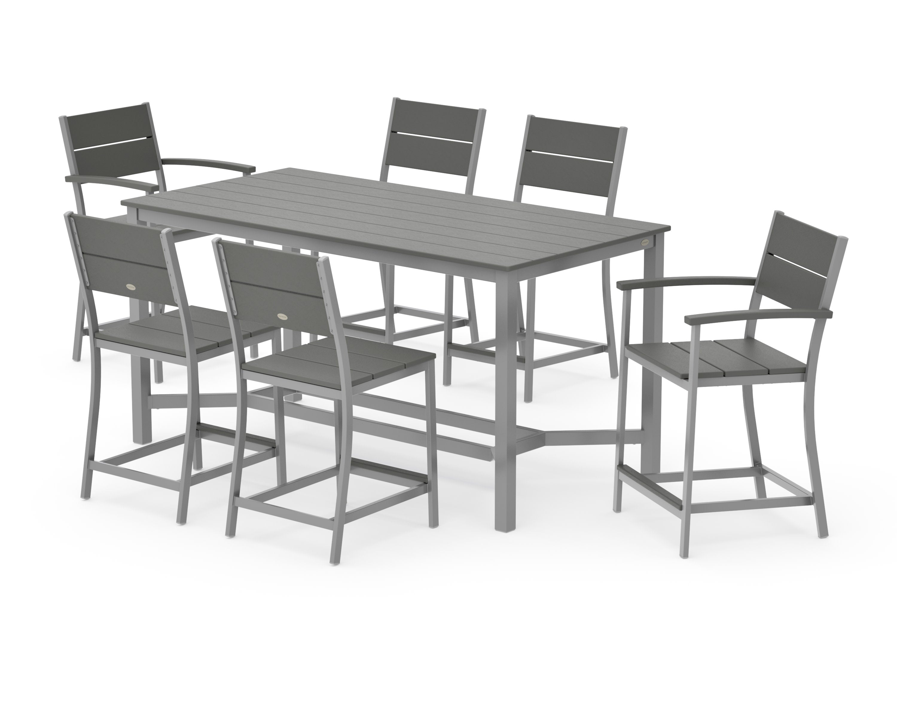 Main Street 7-Piece Counter Set in Silver / Slate Grey