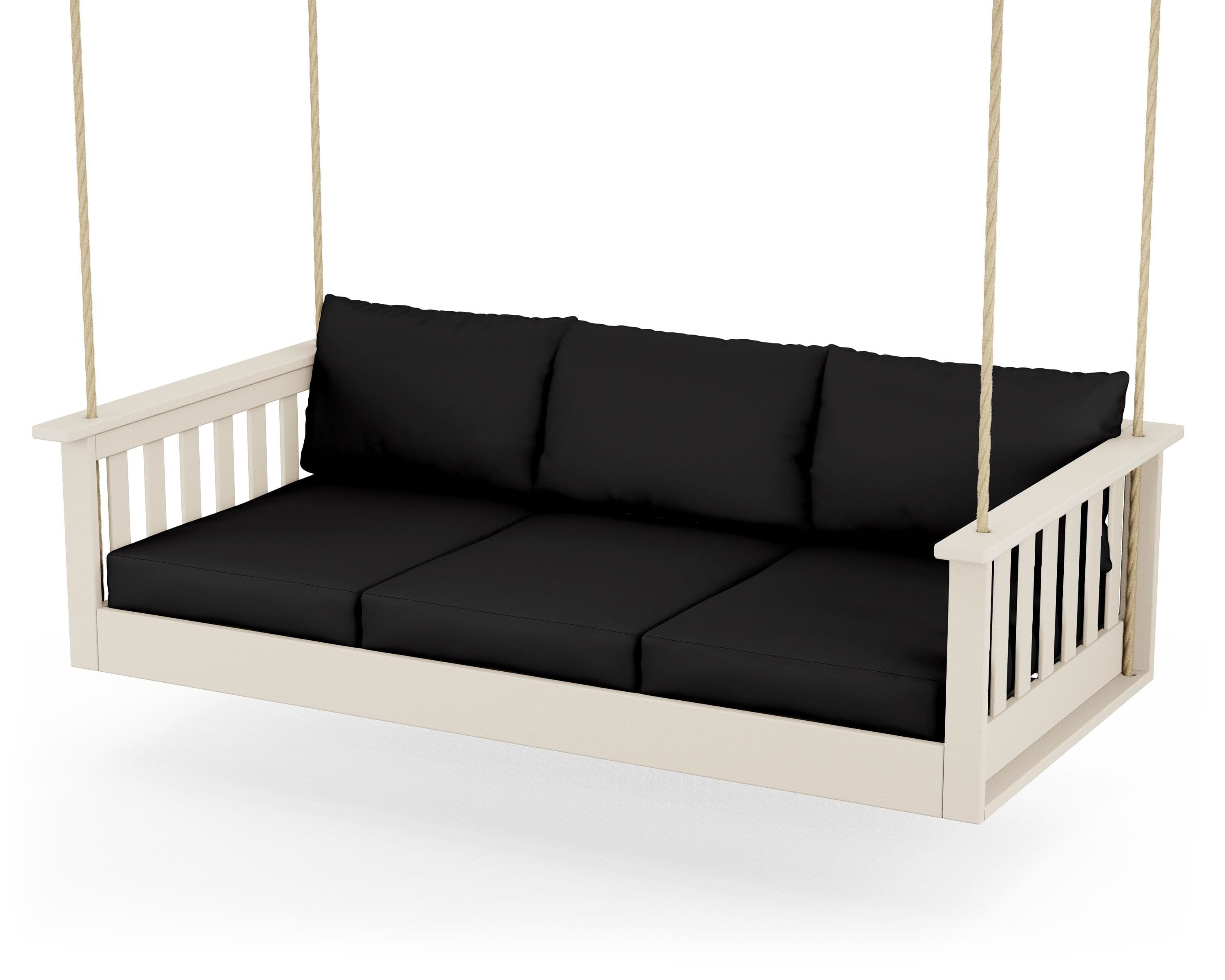 Vineyard Daybed Swing in Sand / Canvas Black