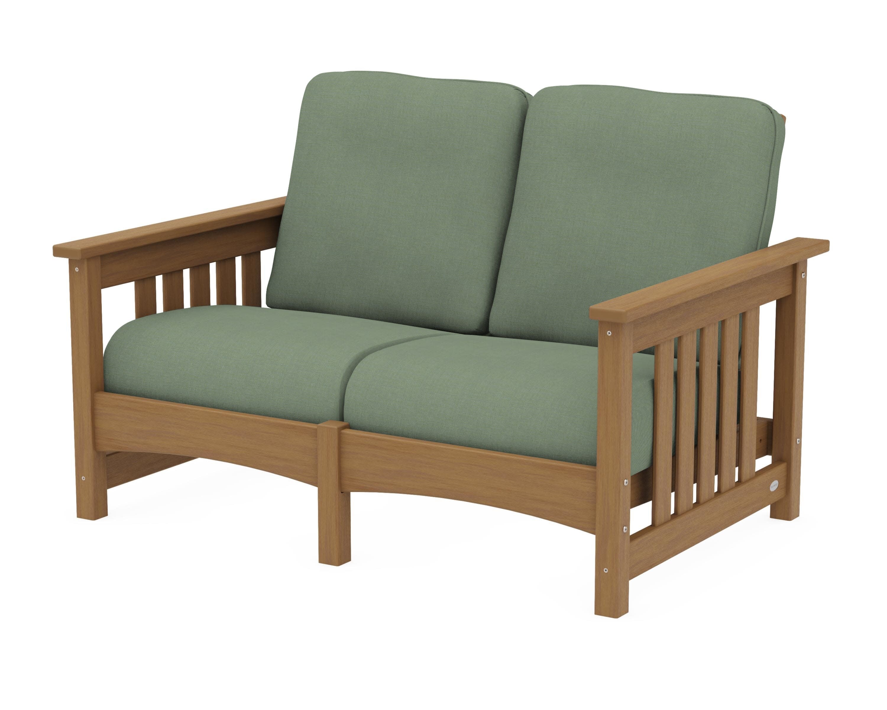 Club Mission Loveseat in Natural / Exhale Rainwashed
