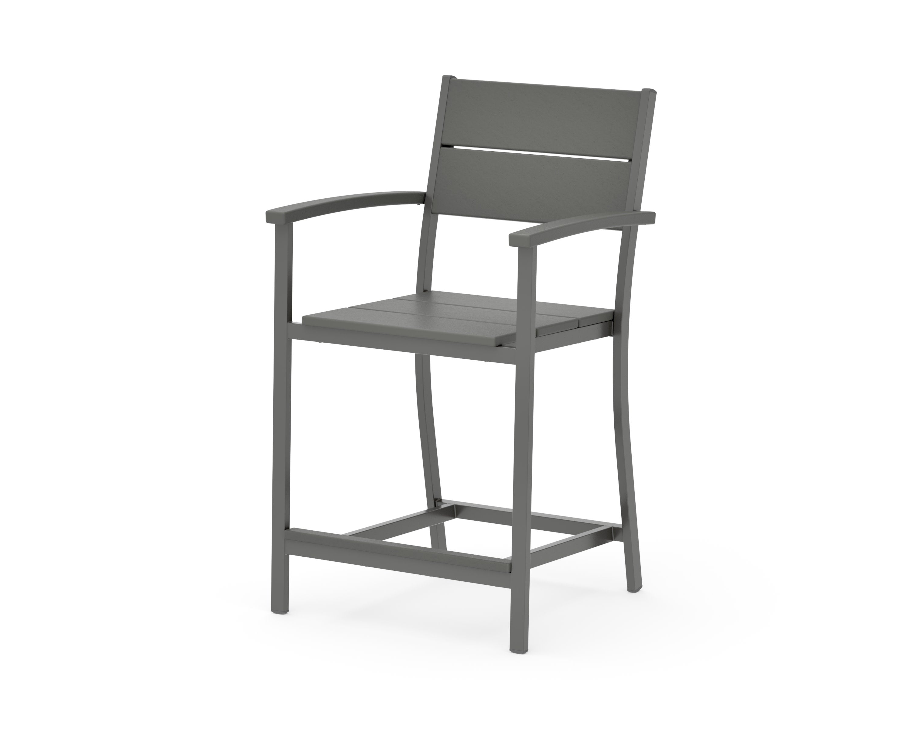 Main Street Counter Arm Chair in Charcoal / Slate Grey