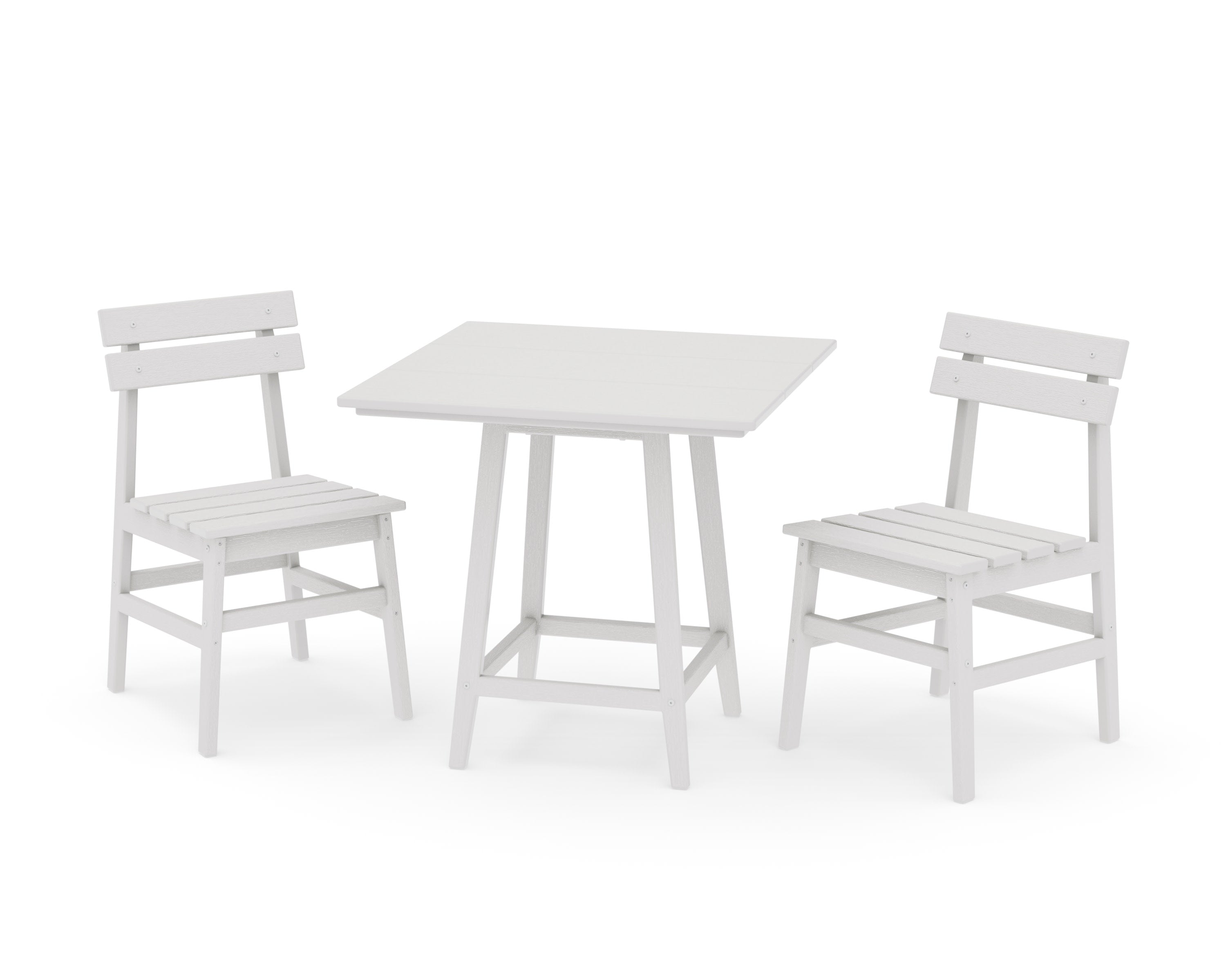 Modern Studio Plaza Chair 3-Piece Bistro Dining Set in Vintage White