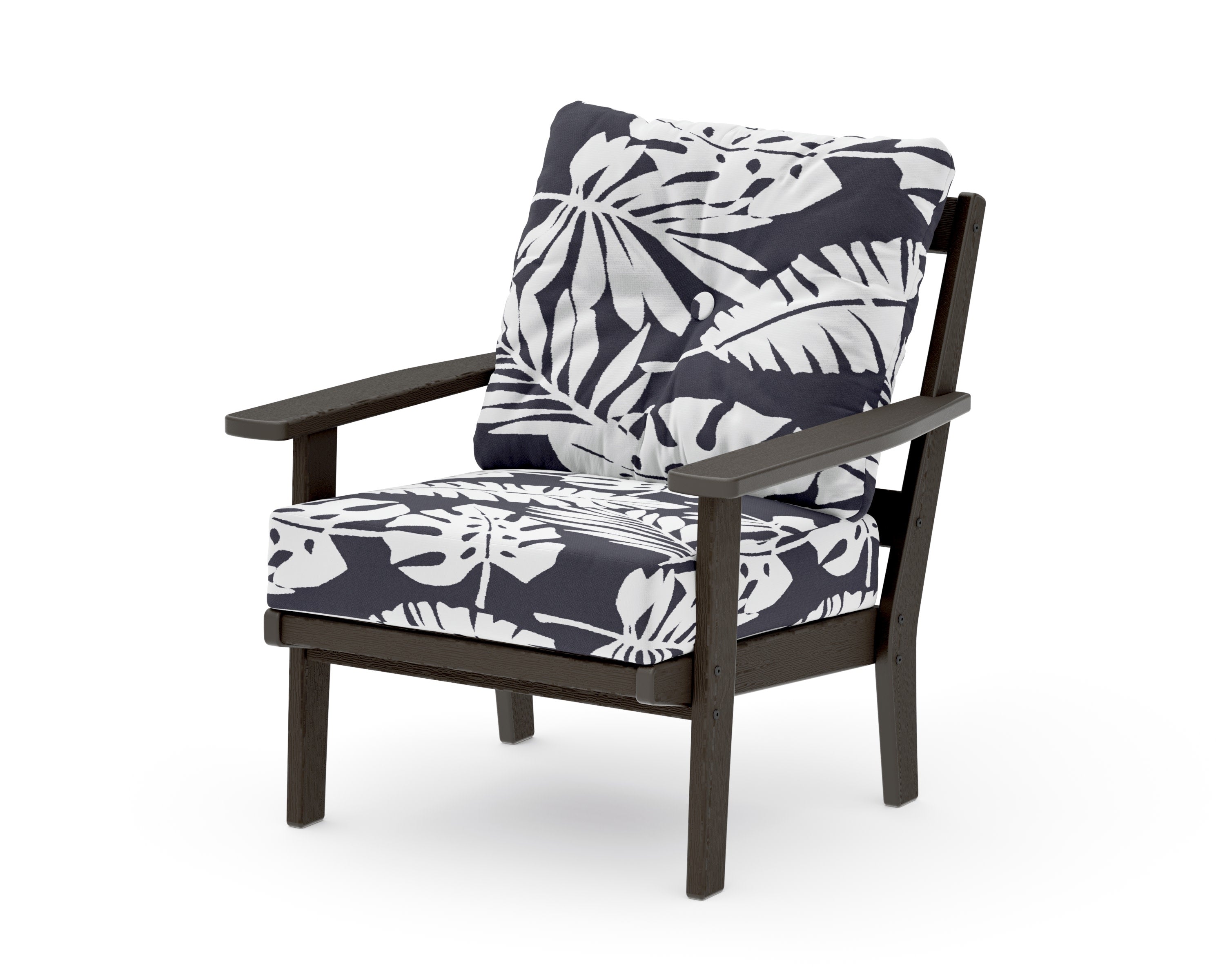 Prairie Deep Seating Chair in Vintage Coffee / Leaf Navy
