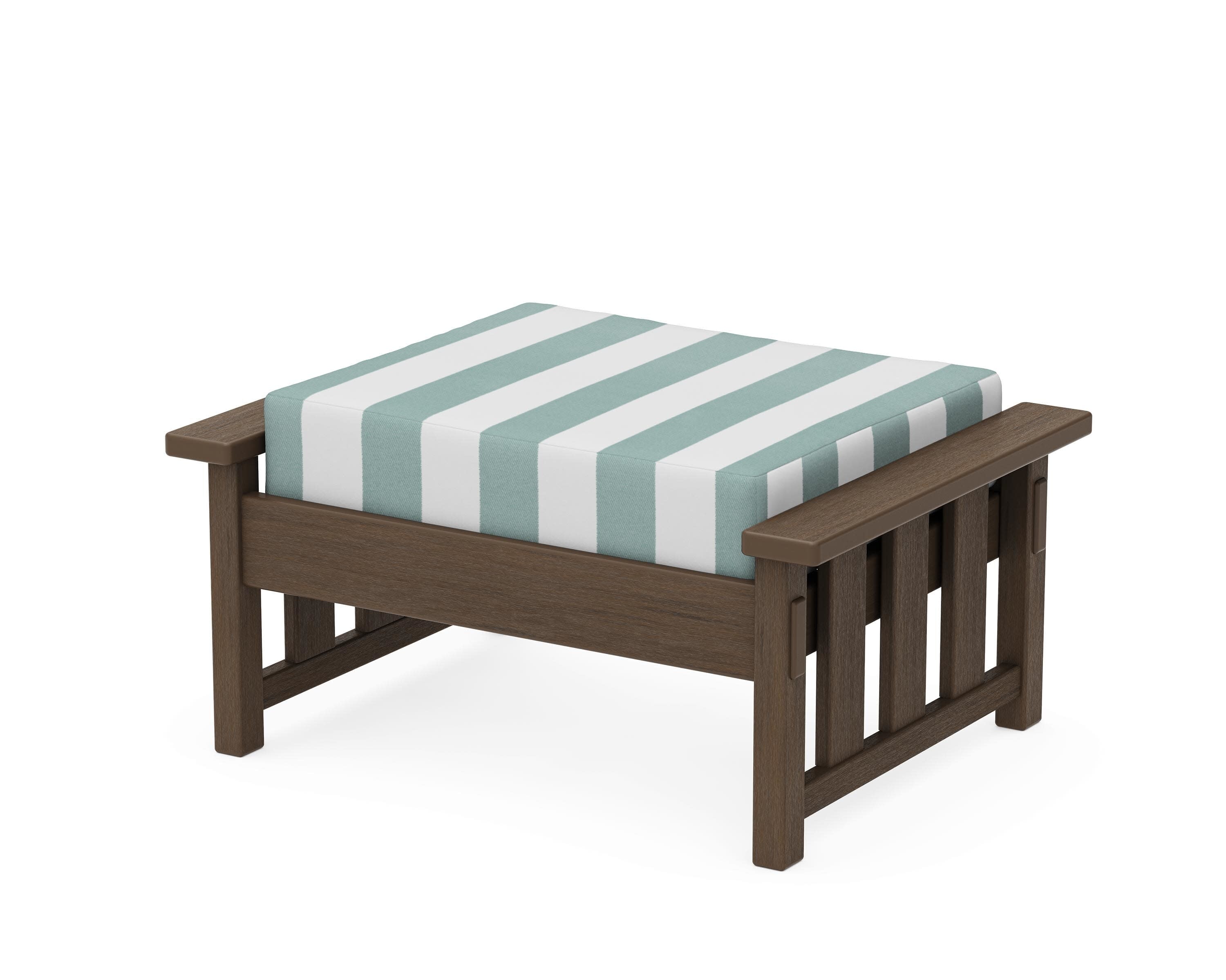 Acadia Deep Seating Ottoman in Kona / Cabana Stripe Glacier Spa