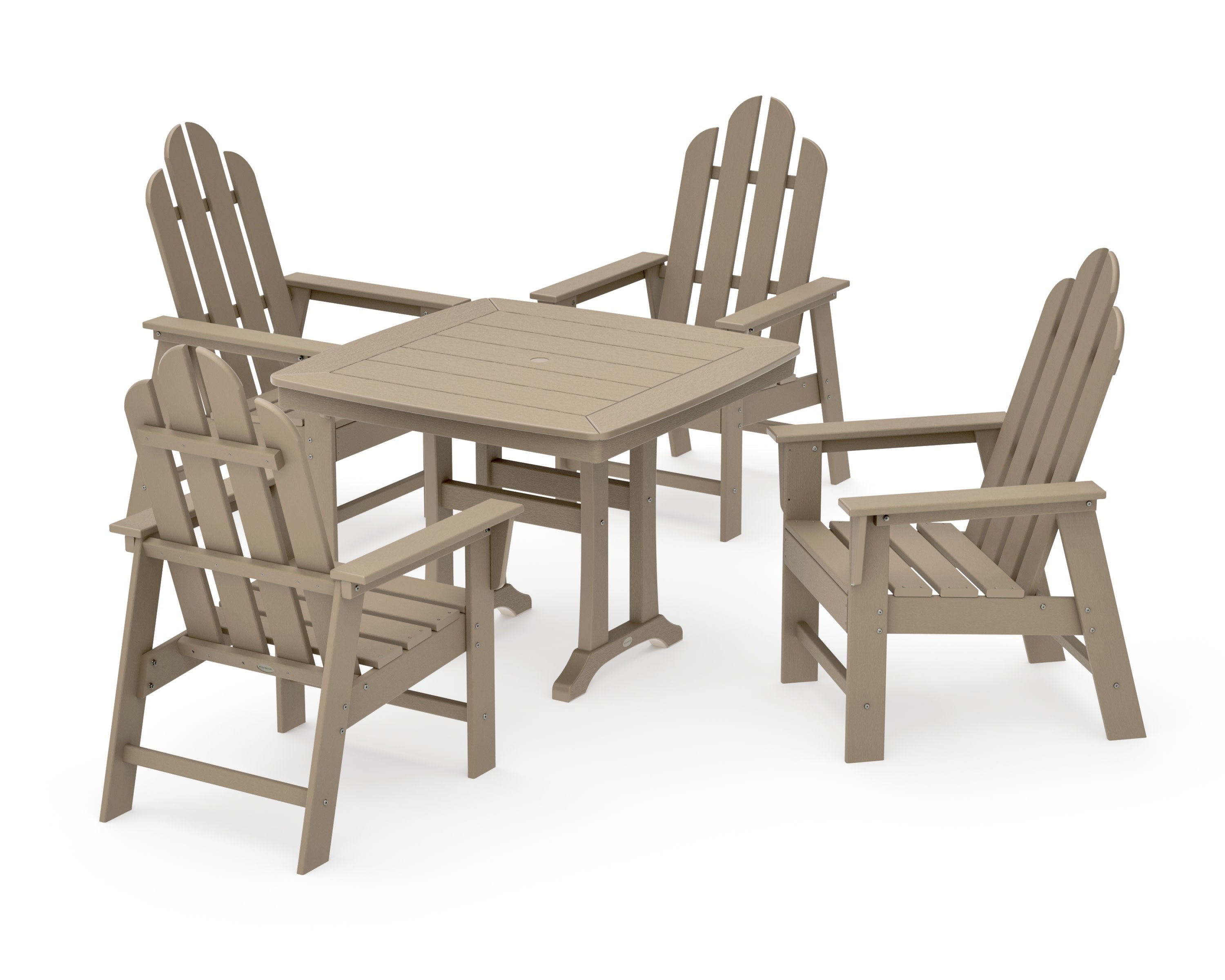 Long Island 5-Piece Dining Set with Trestle Legs in Vintage Sahara