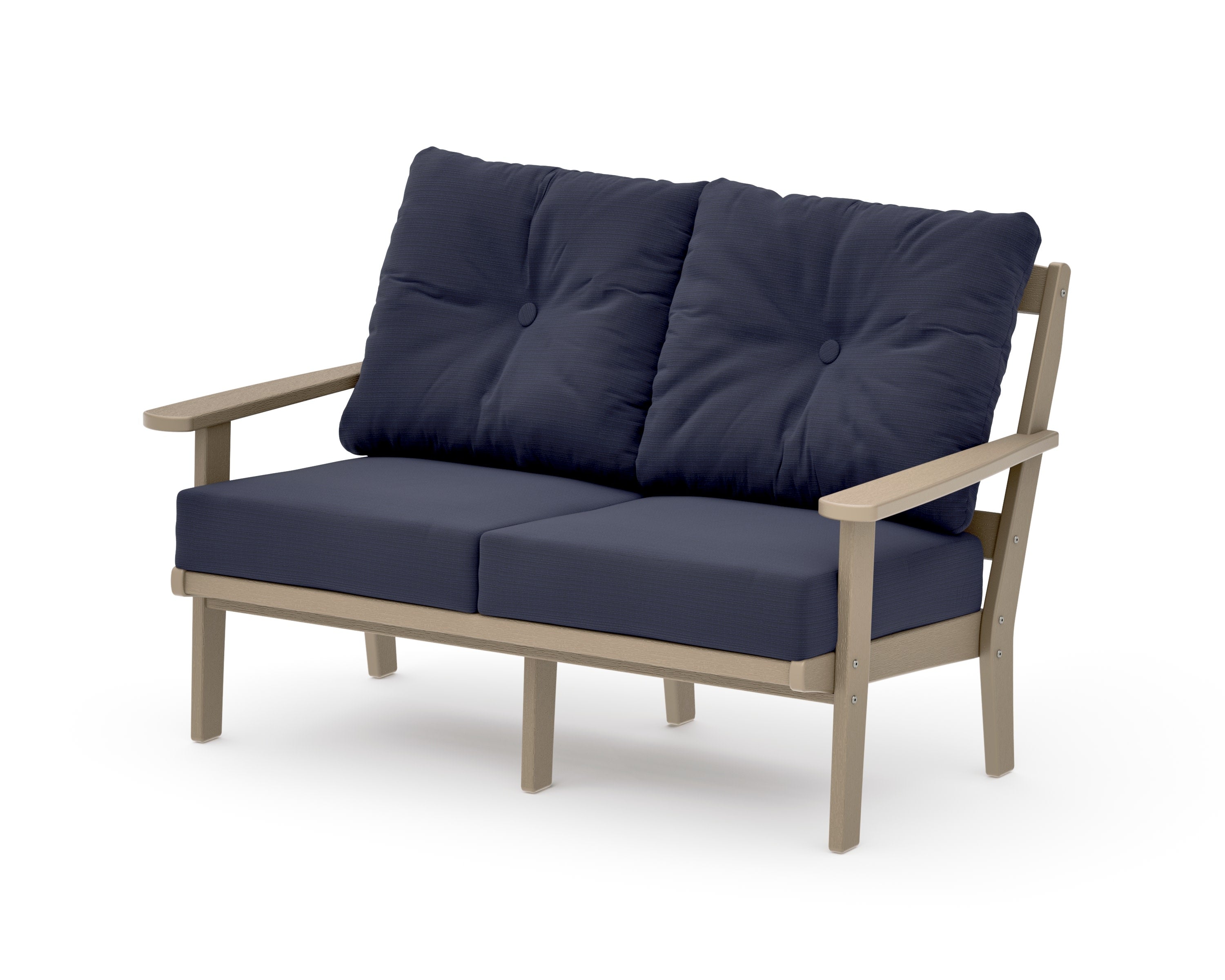 Mission Deep SeatingLoveseat in Vintage Sahara / Navy Linen