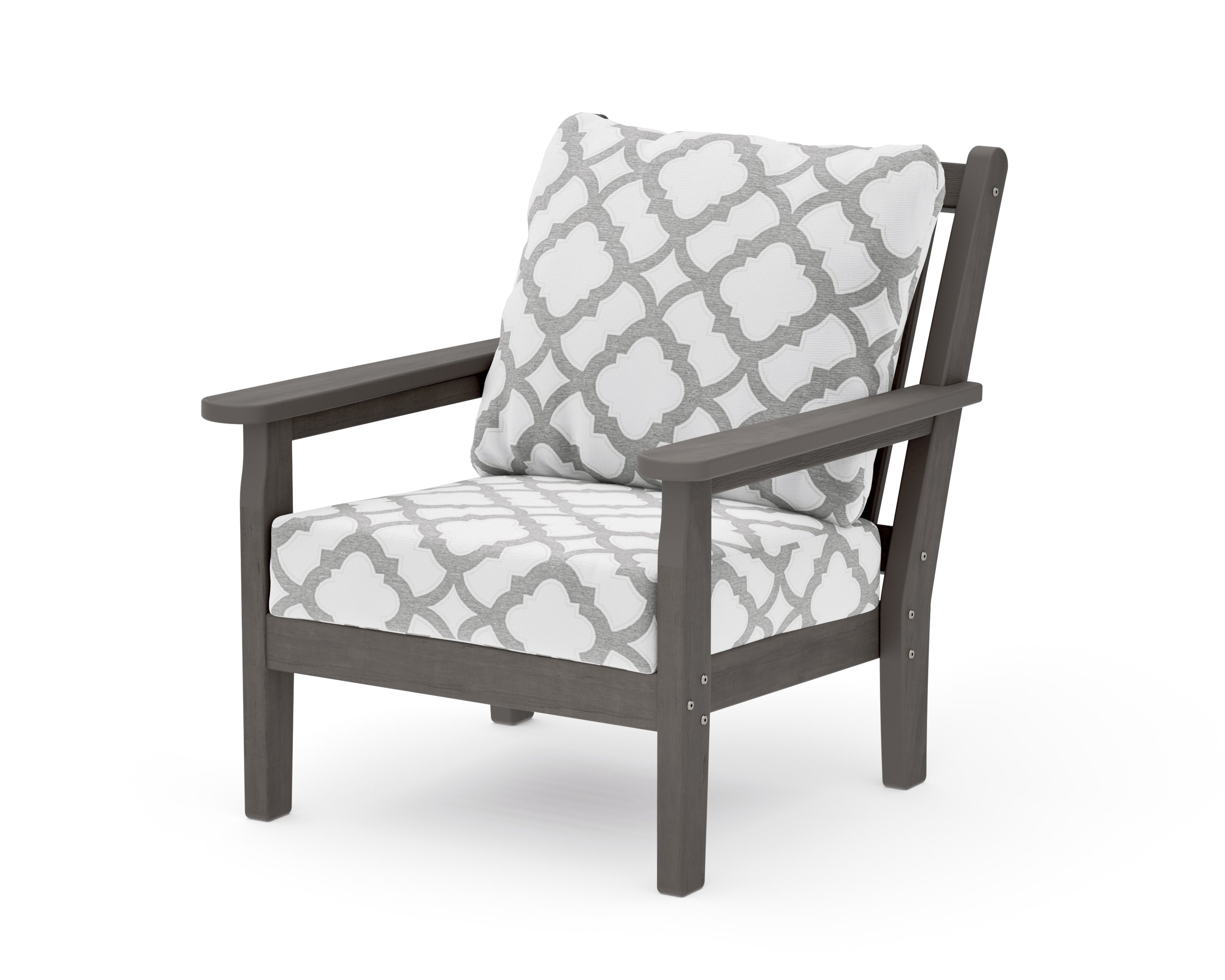 Chippendale Deep Seating Chair in Driftwood / Trellis Grey Mist