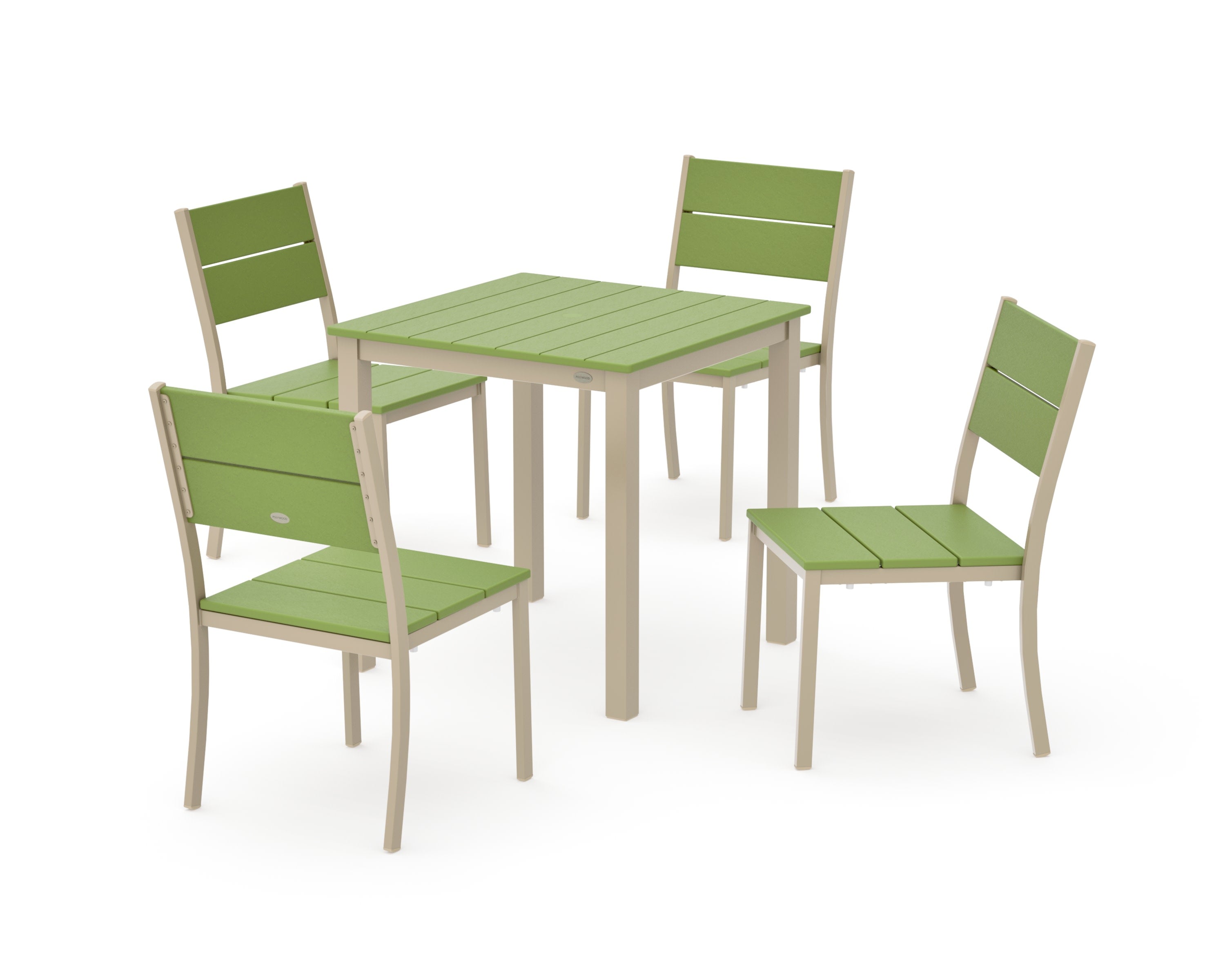 Main Street 5-Piece Square Dining Set- Small in Sand / Lime