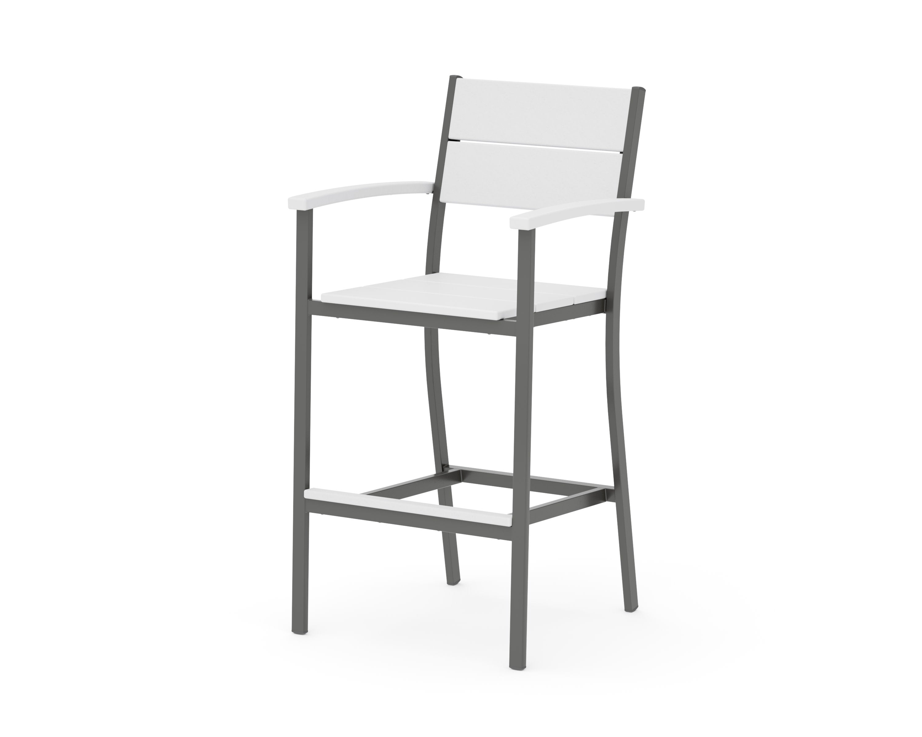 Main Street Bar Arm Chair in Charcoal / White