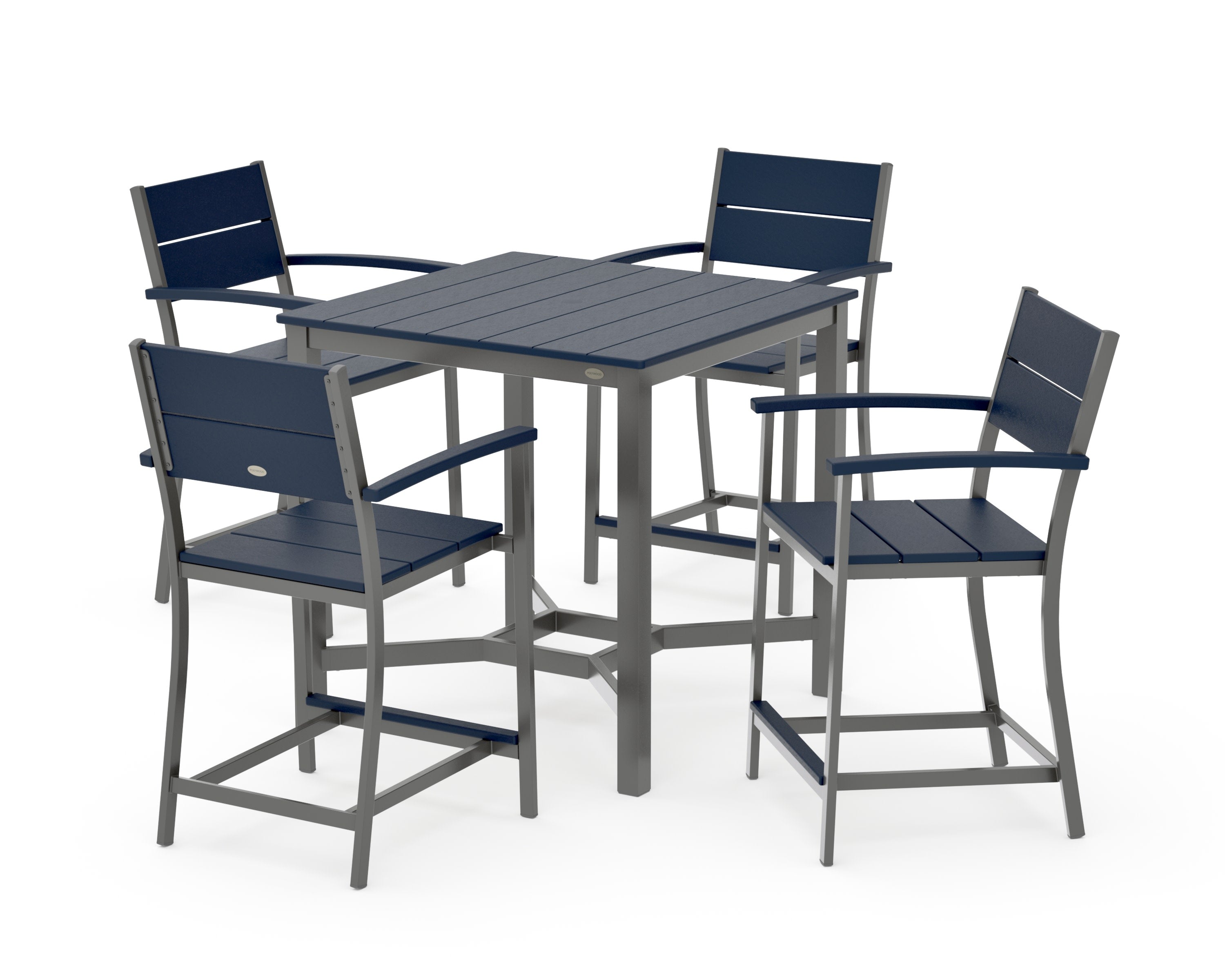 Main Street 5-Piece Counter Set in Charcoal / Navy