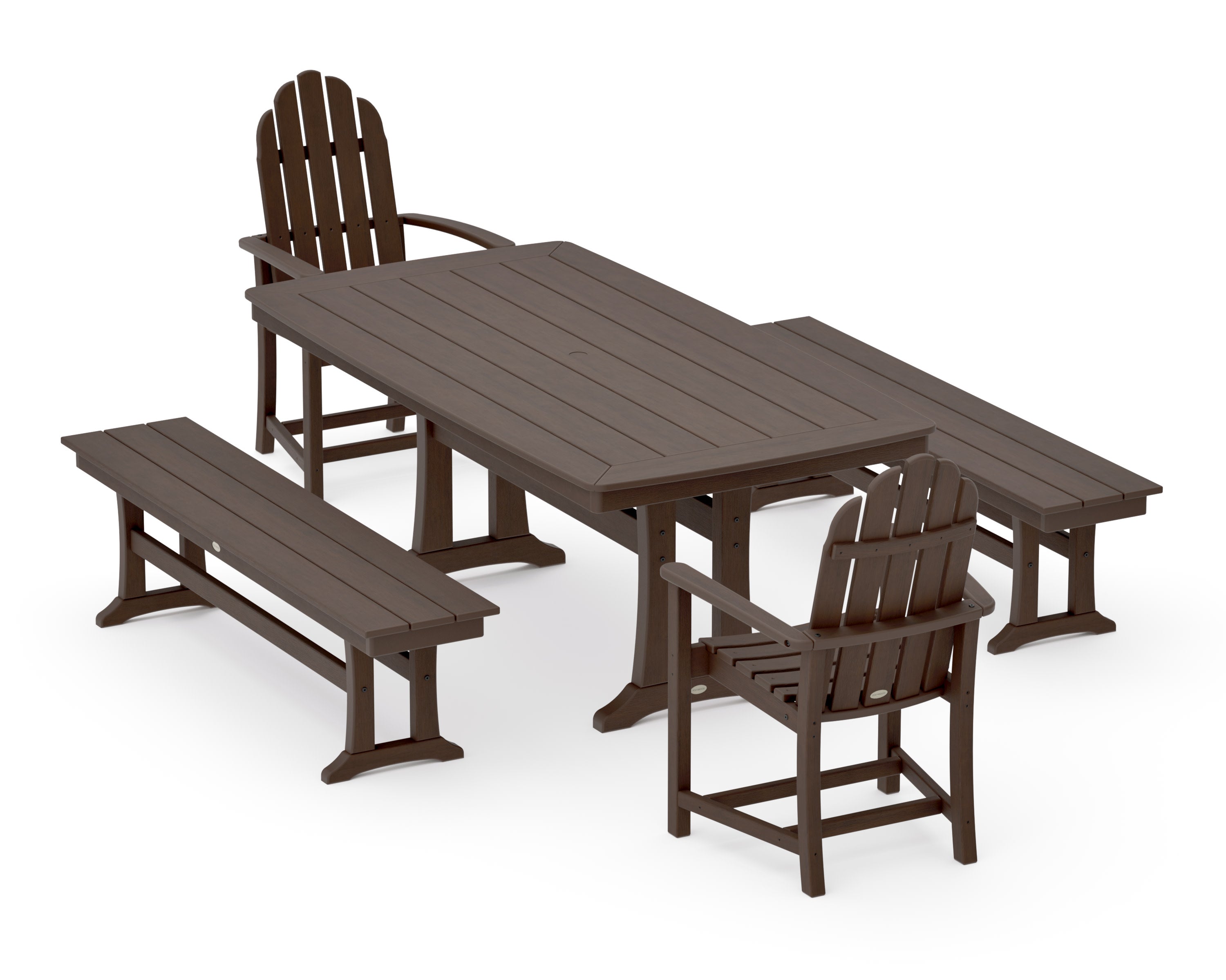 Classic Adirondack 5-Piece Dining Set with Trestle Legs in Kona
