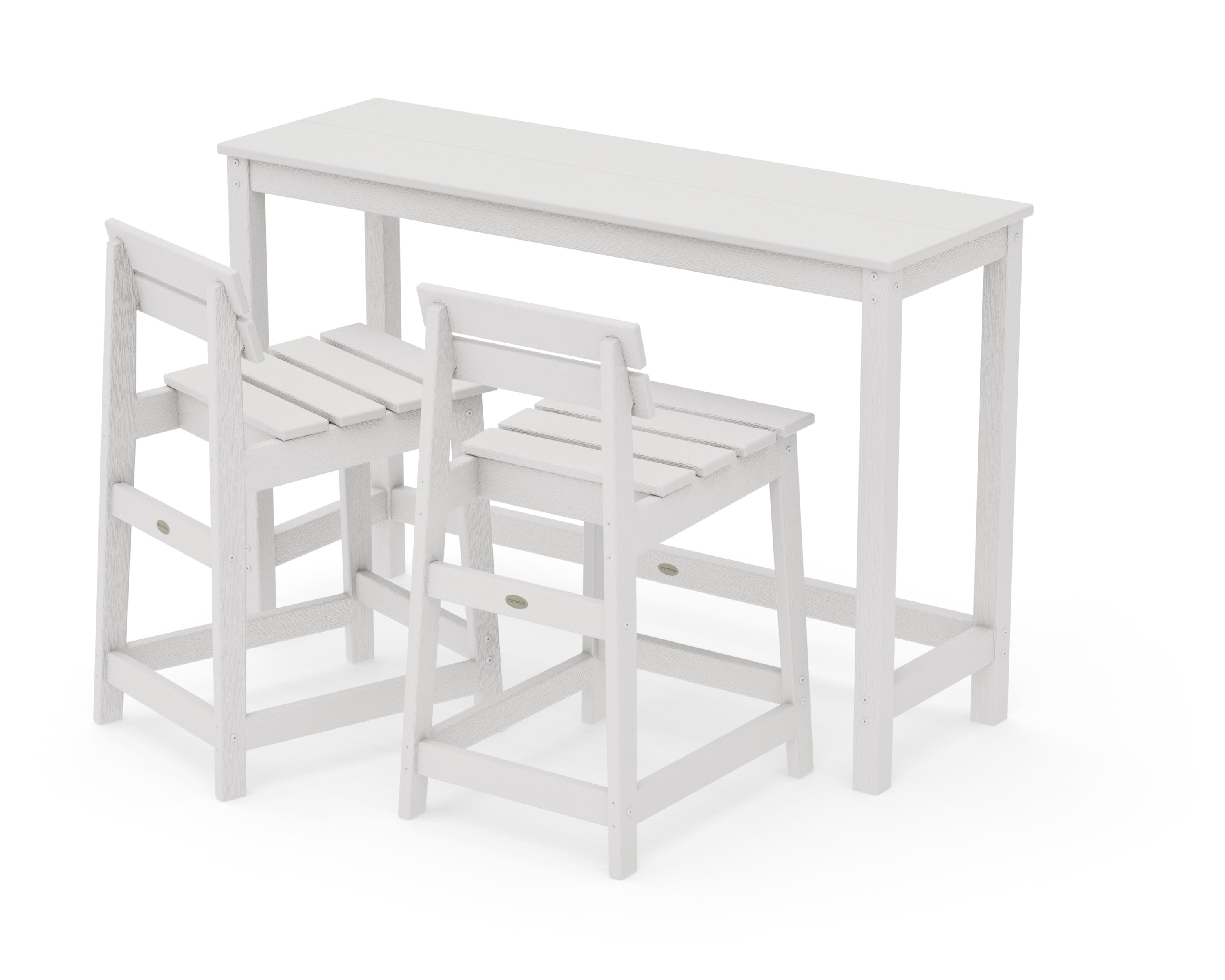 Modern Studio Plaza Lowback Counter Chair 3-Piece Balcony Set in Vintage White
