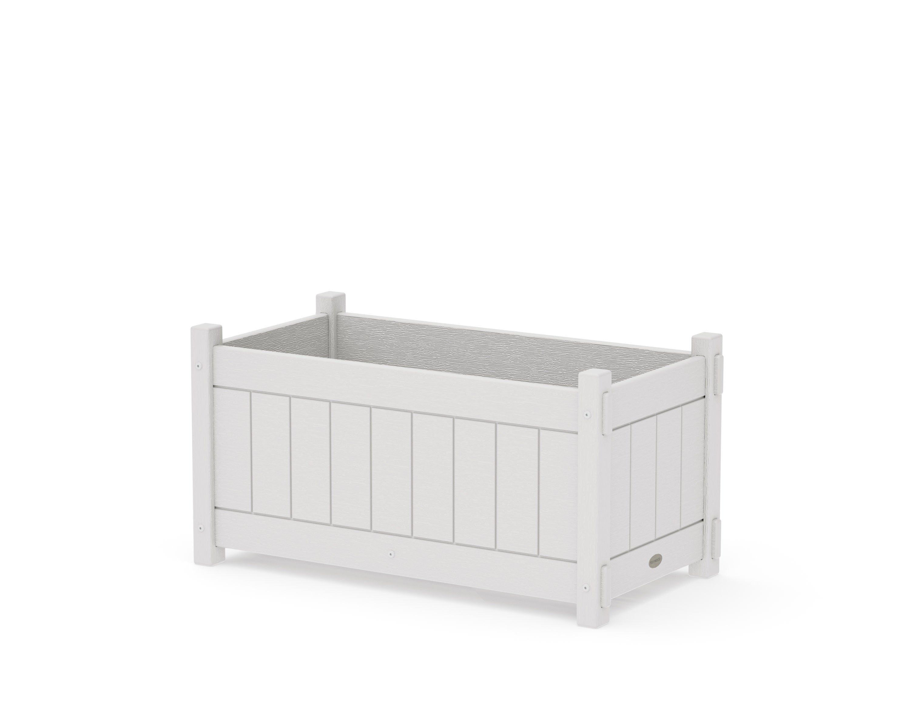 Vineyard Rectangle Double Planter Box in Vintage White