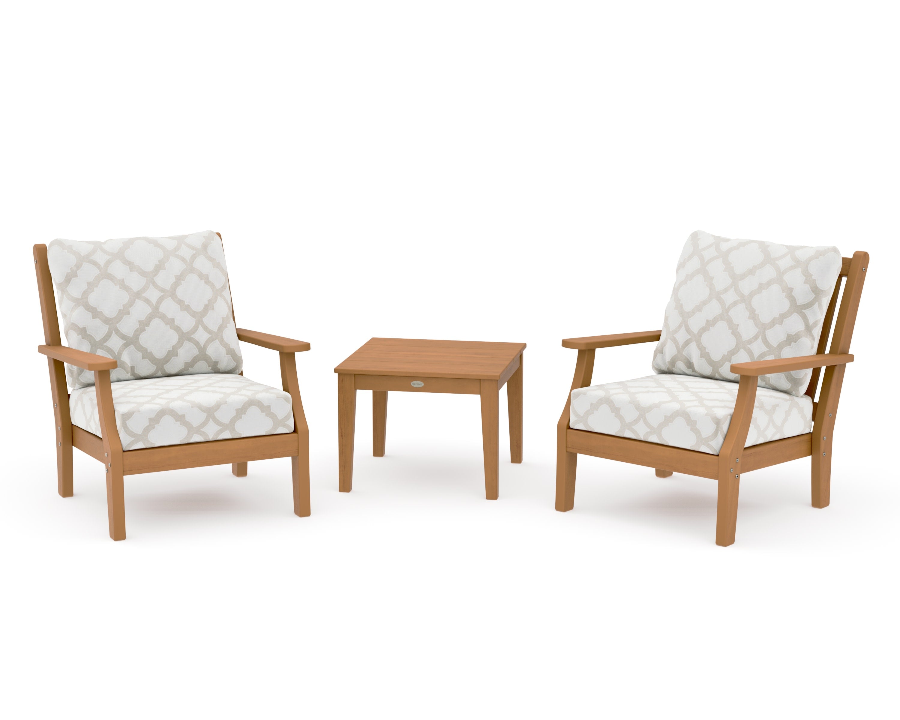Wovendale 3-Piece Deep Seating Set in Natural / Trellis Dune Burlap