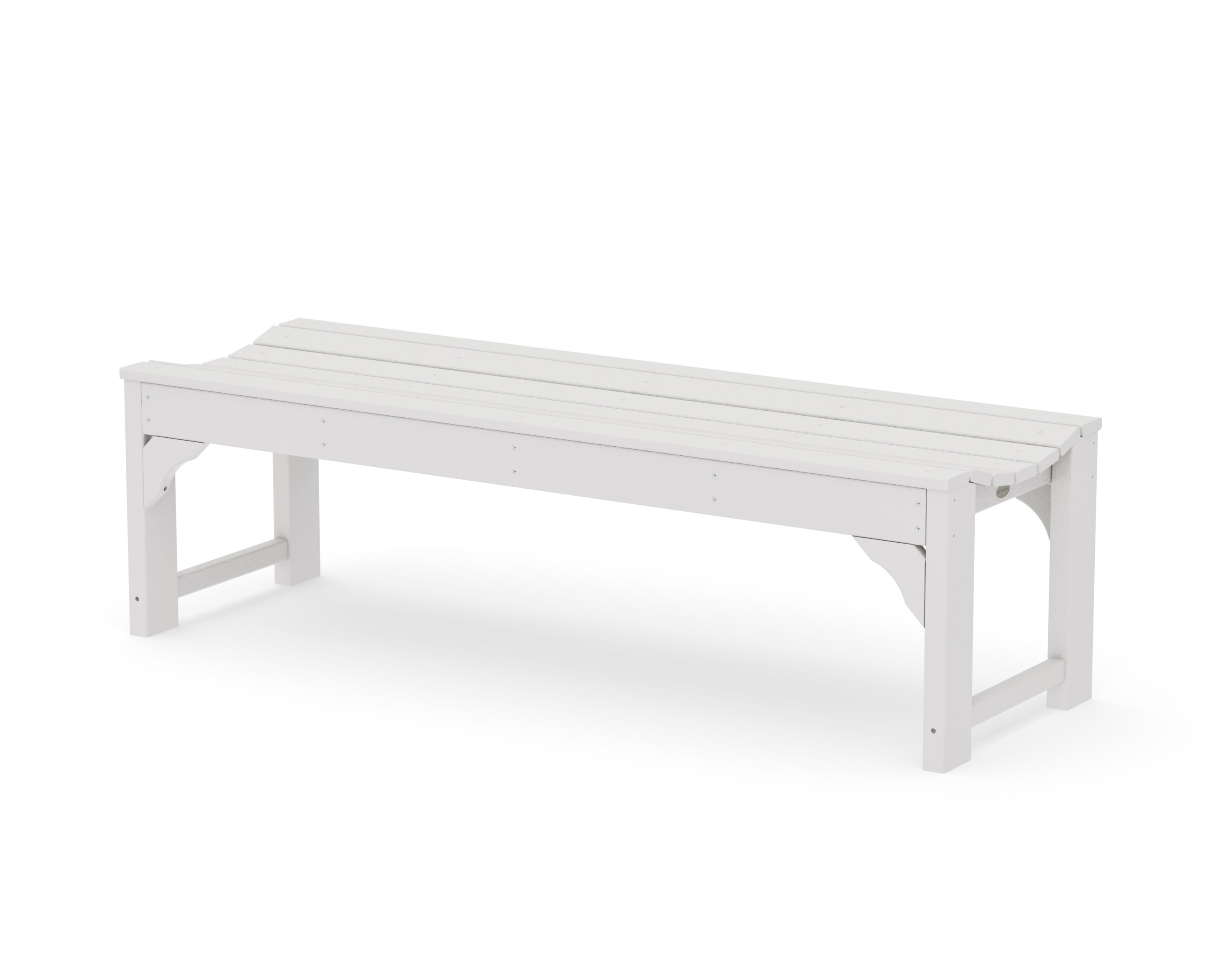 Traditional Garden 60" Backless Bench in Vintage White