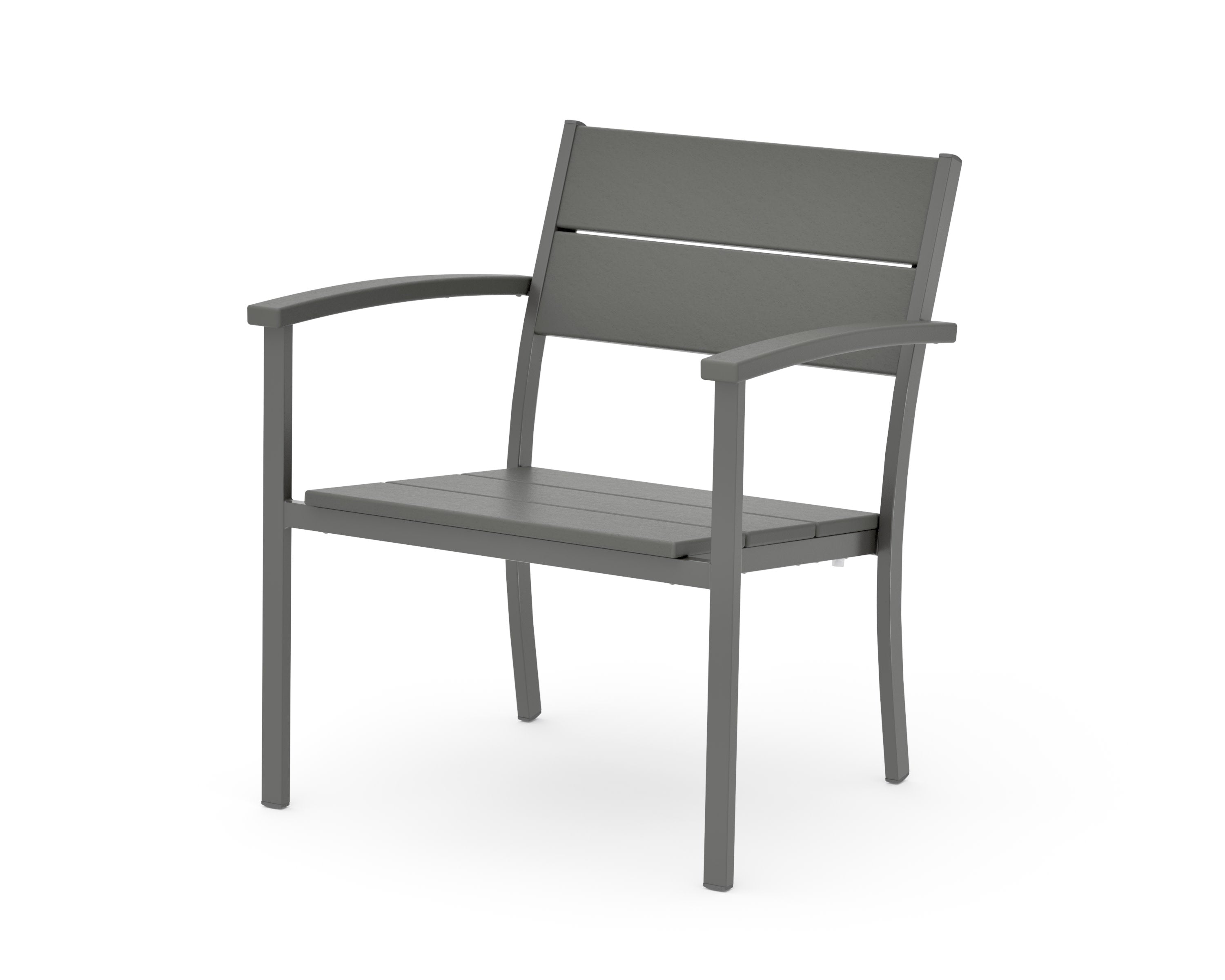 Main Street Stacking Lounge Arm Chair in Charcoal / Slate Grey