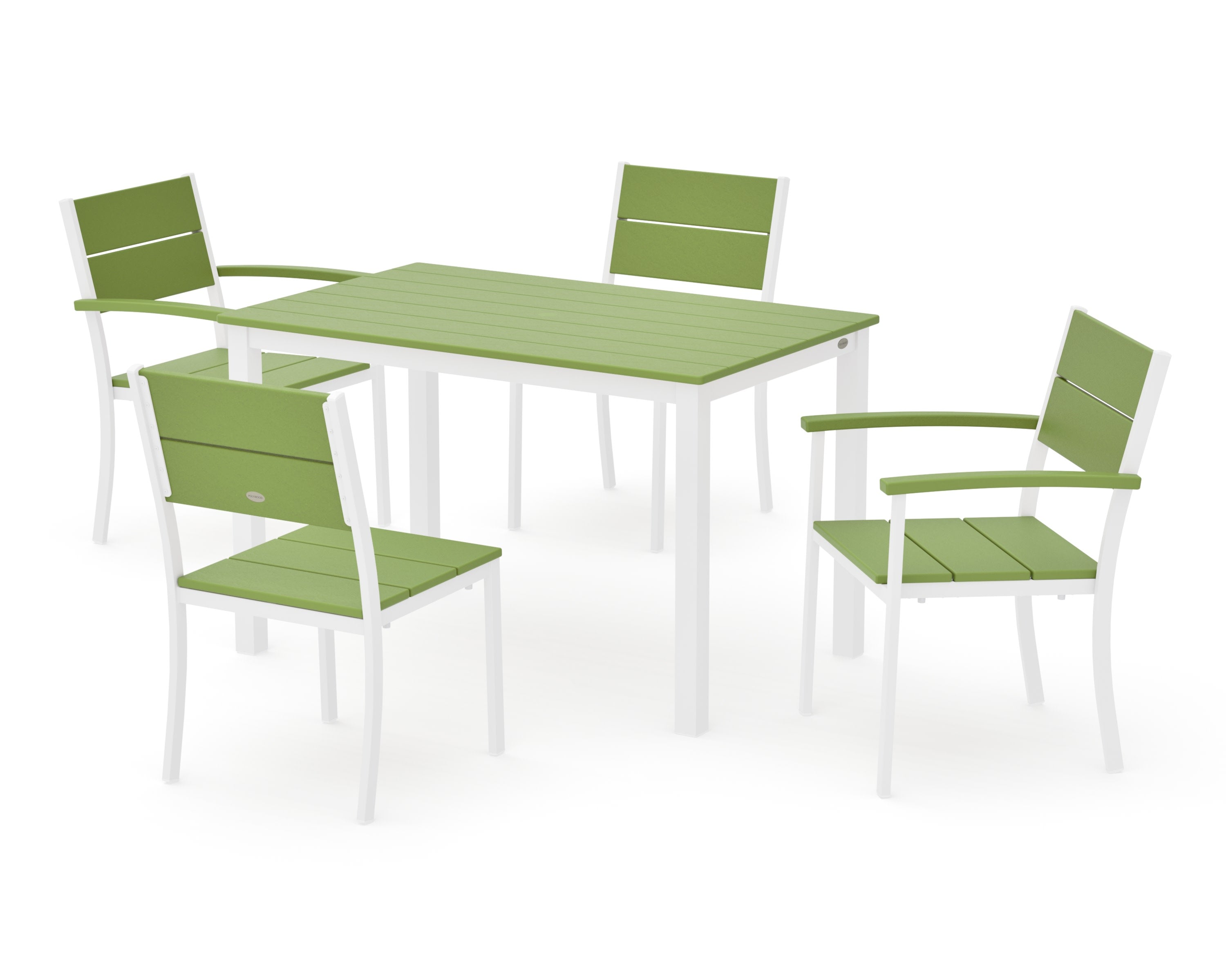 Main Street 5-Piece Dining Set in White / Lime