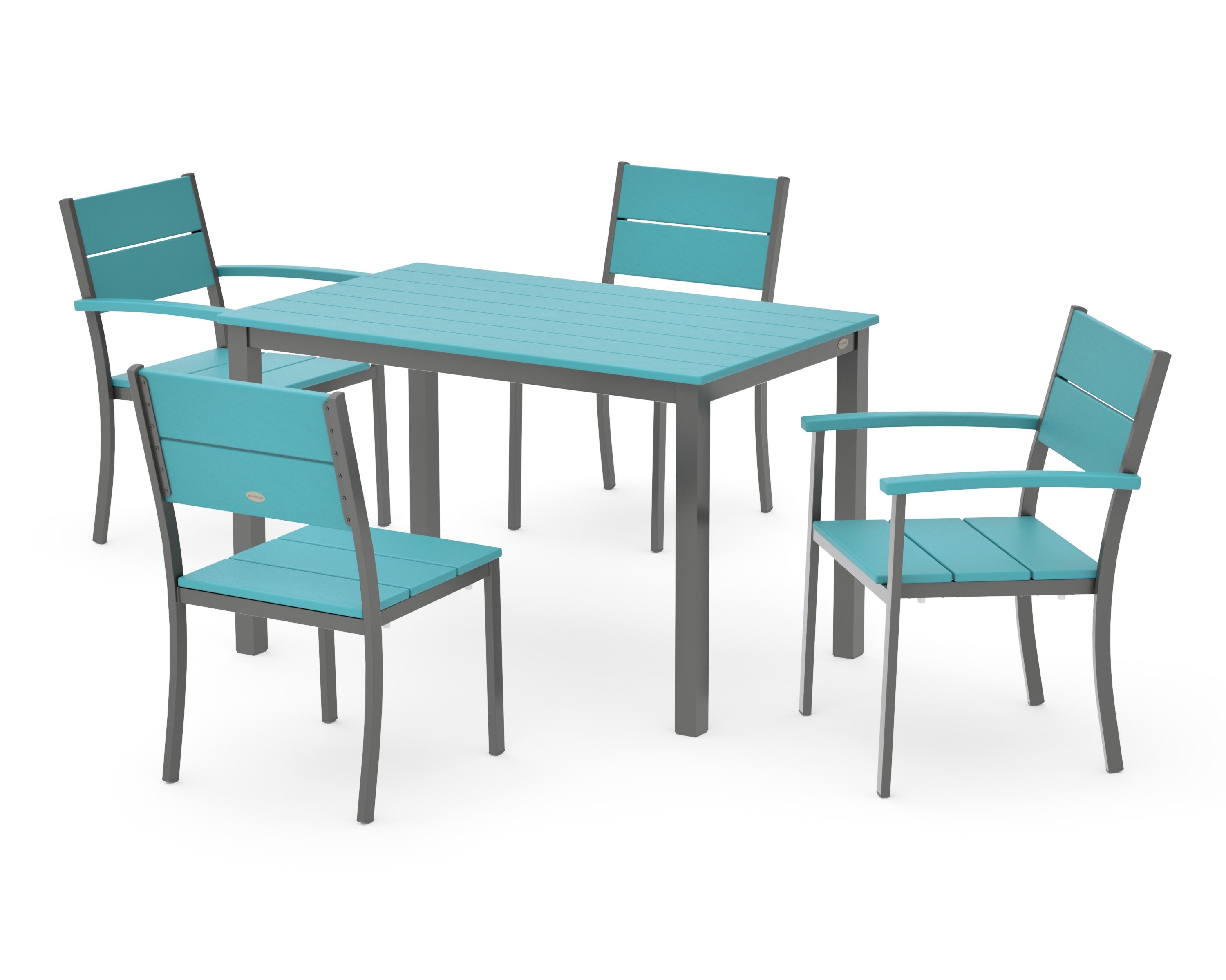 Main Street 5-Piece Dining Set in Charcoal / Aruba