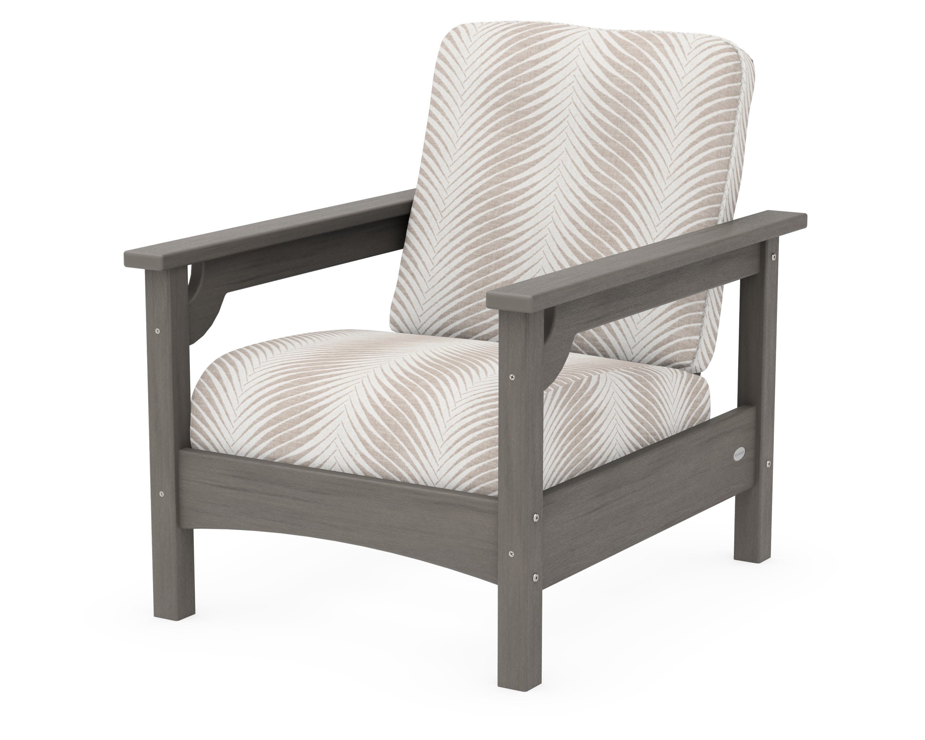 Club Chair in Driftwood / Clock Out Cloud