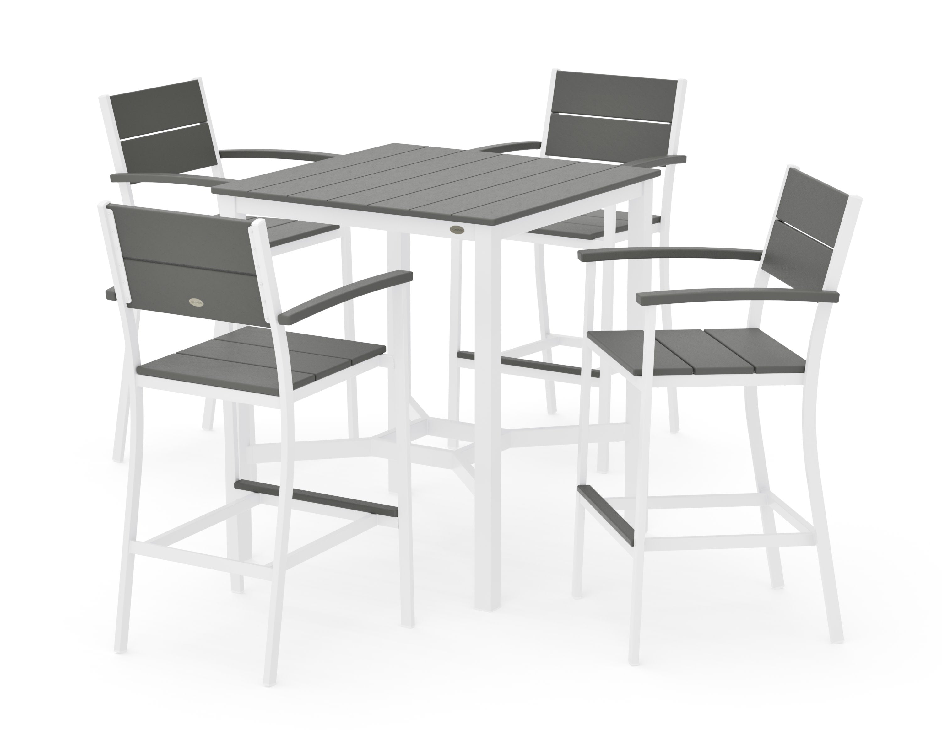 Main Street 5-Piece Bar Set in White / Slate Grey