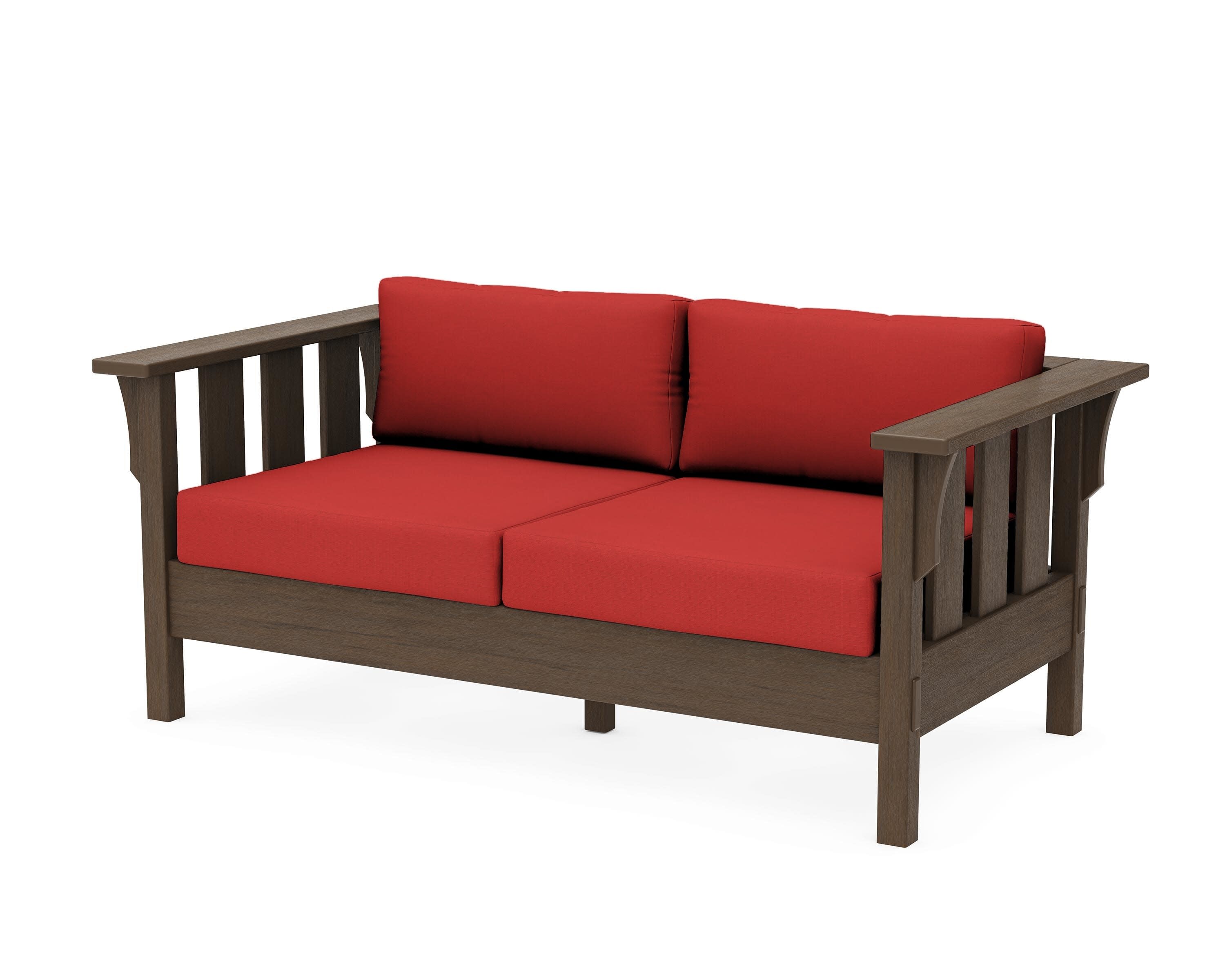 Acadia Deep Seating Loveseat in Kona / Crimson Linen