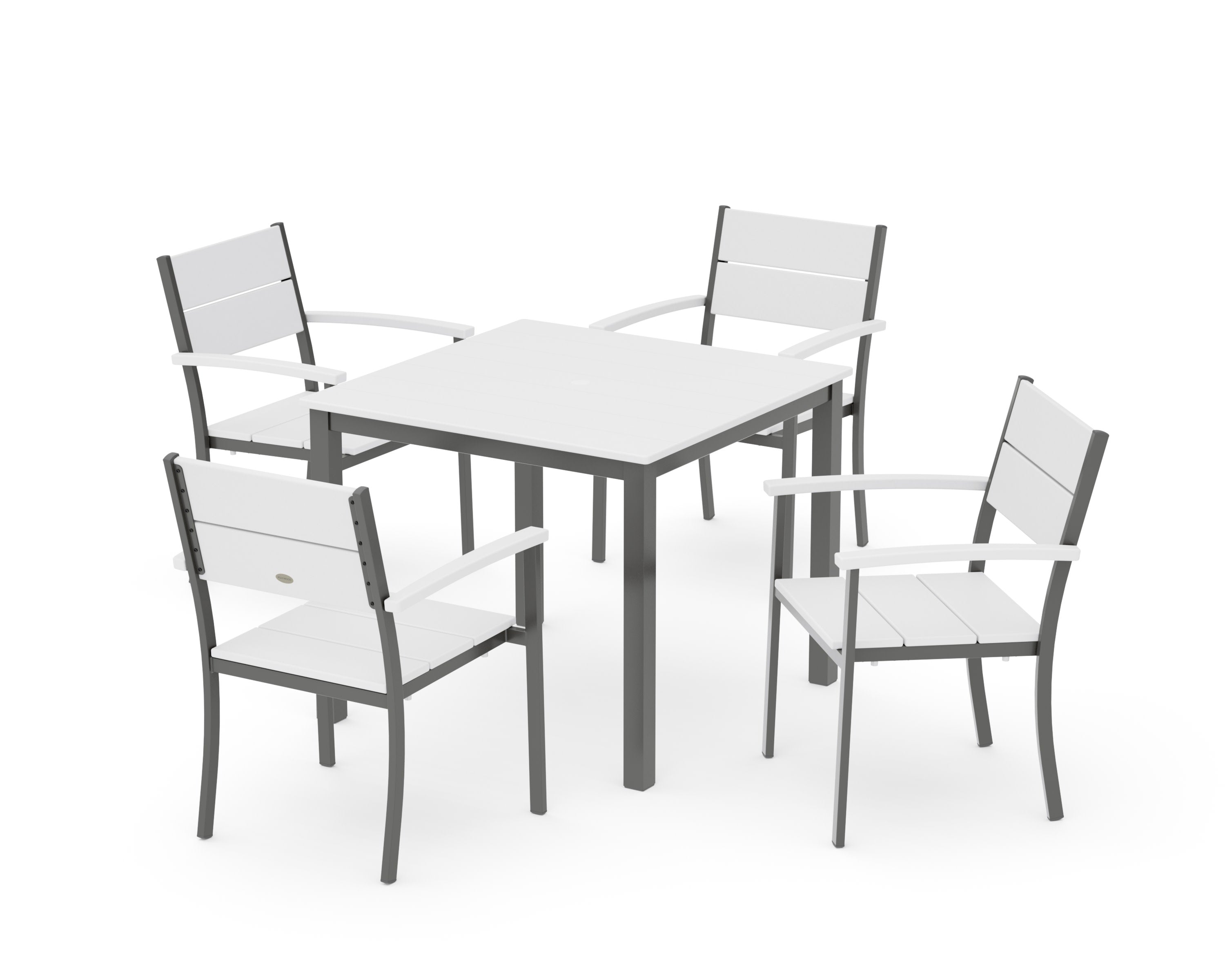 Main Street 5-Piece Dining Set in Charcoal / White