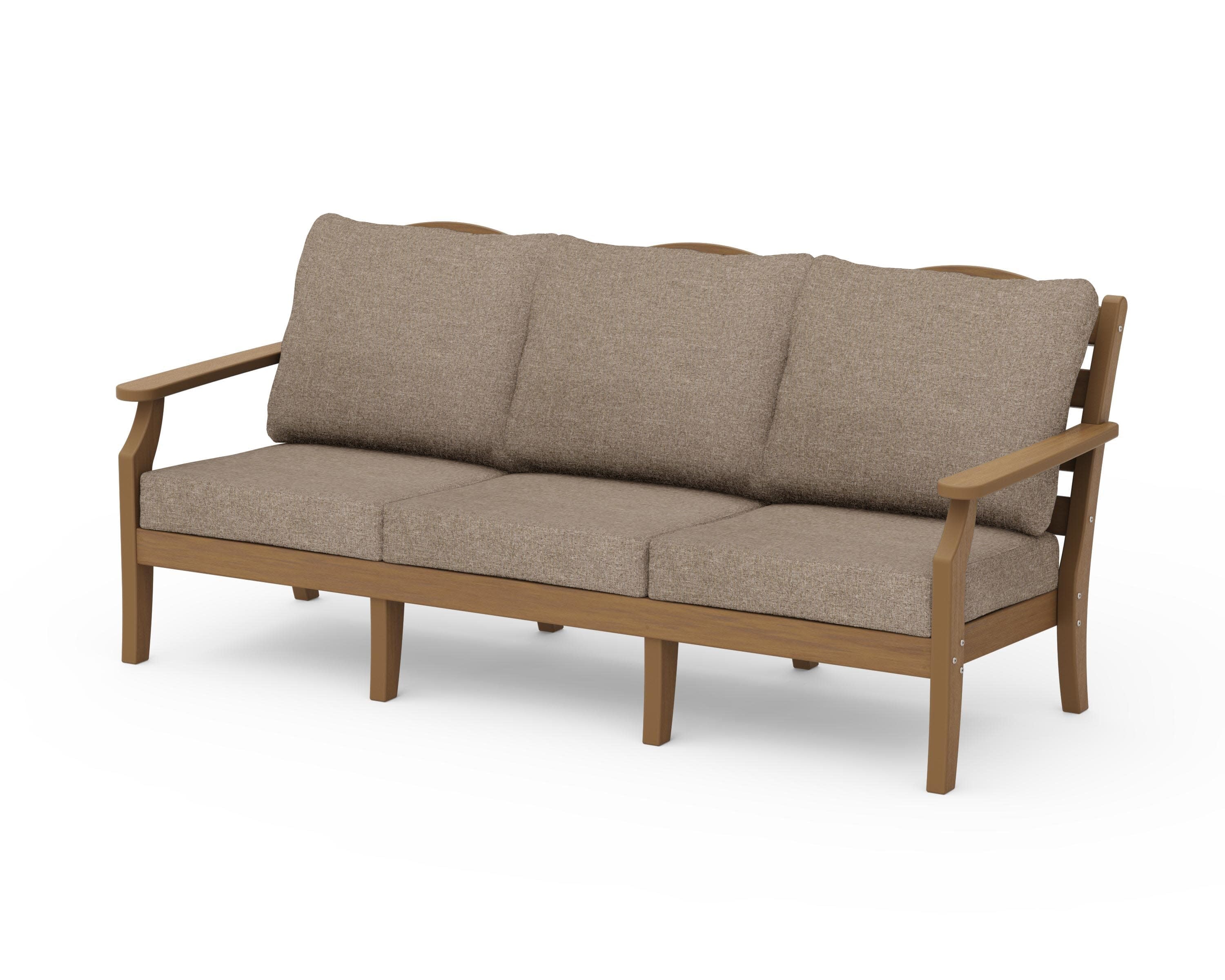 Savannah Deep Seating Sofa in Natural / Spiced Burlap