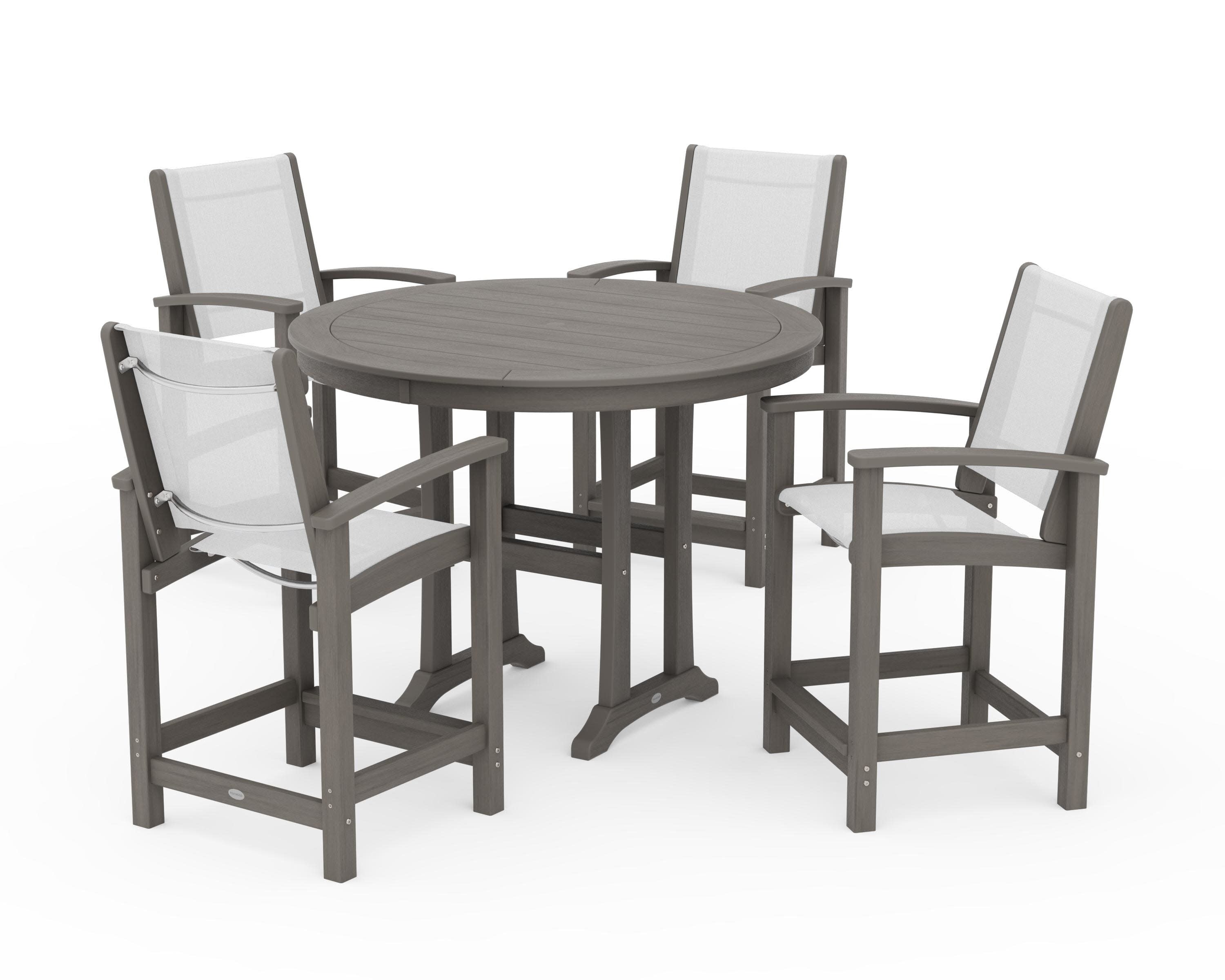 Coastal 5-Piece Counter Set in Driftwood / White Sling