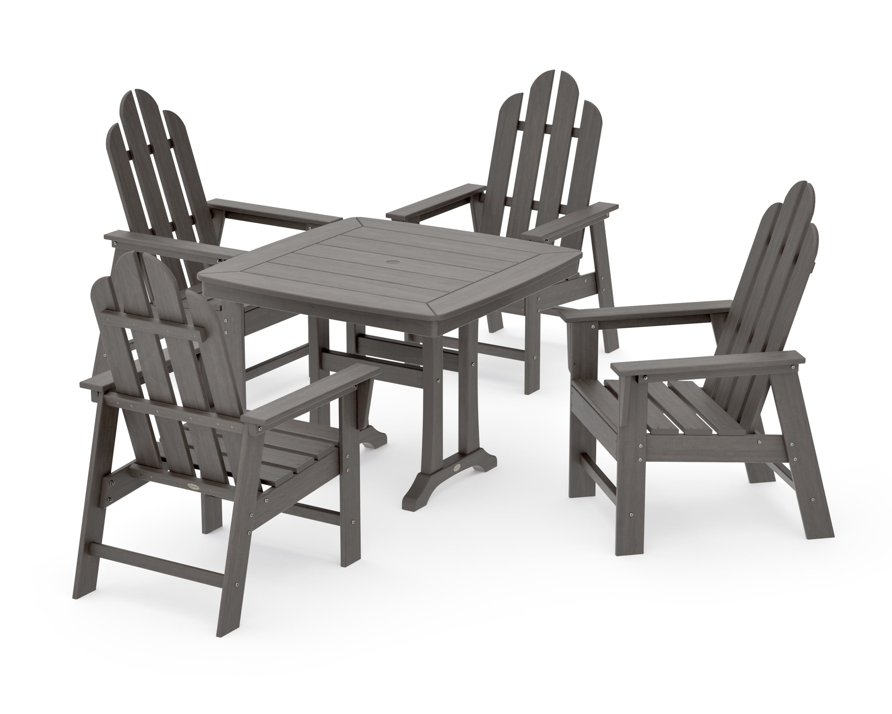 Long Island 5-Piece Dining Set with Trestle Legs in Driftwood