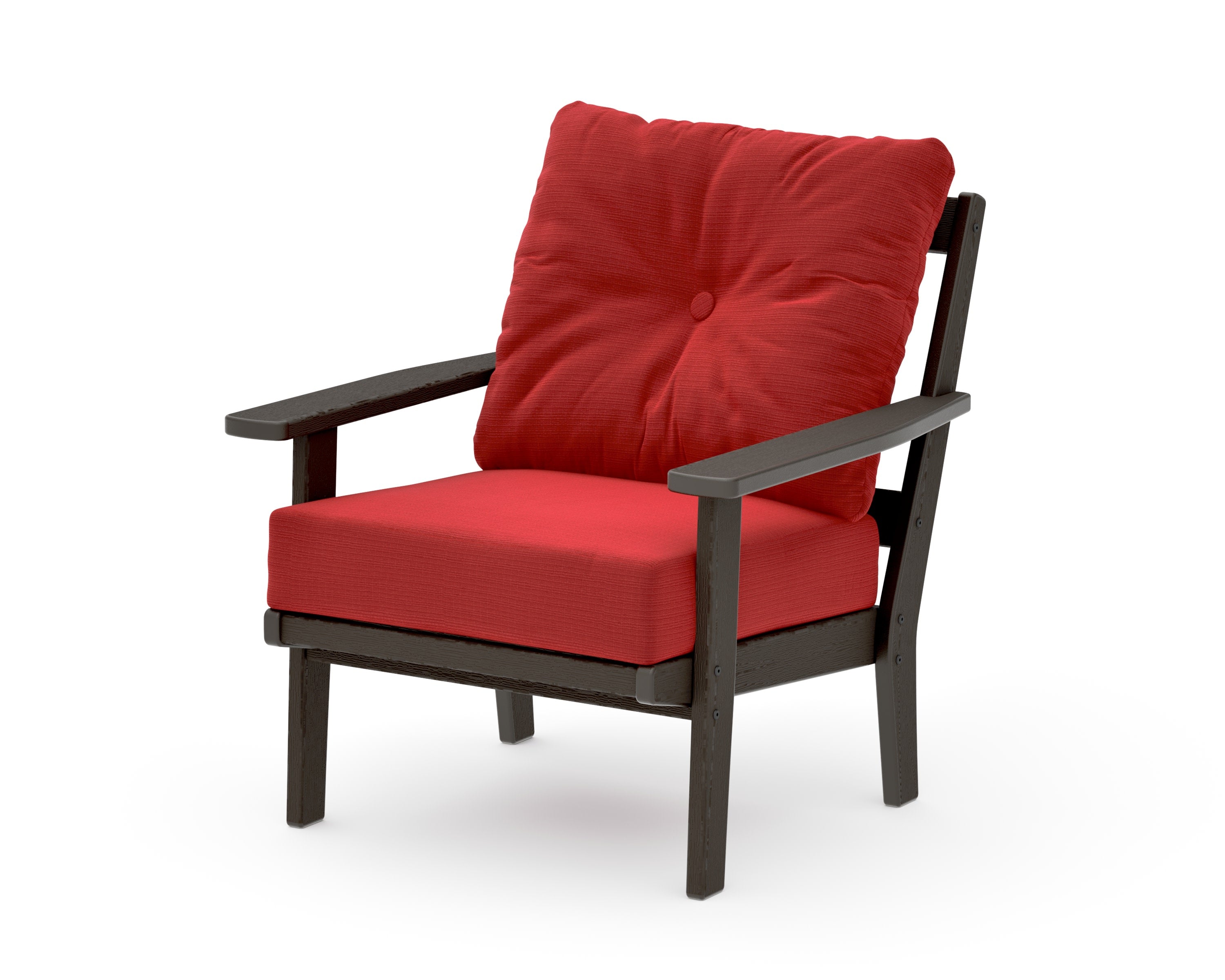 Prairie Deep Seating Chair in Vintage Coffee / Crimson Linen