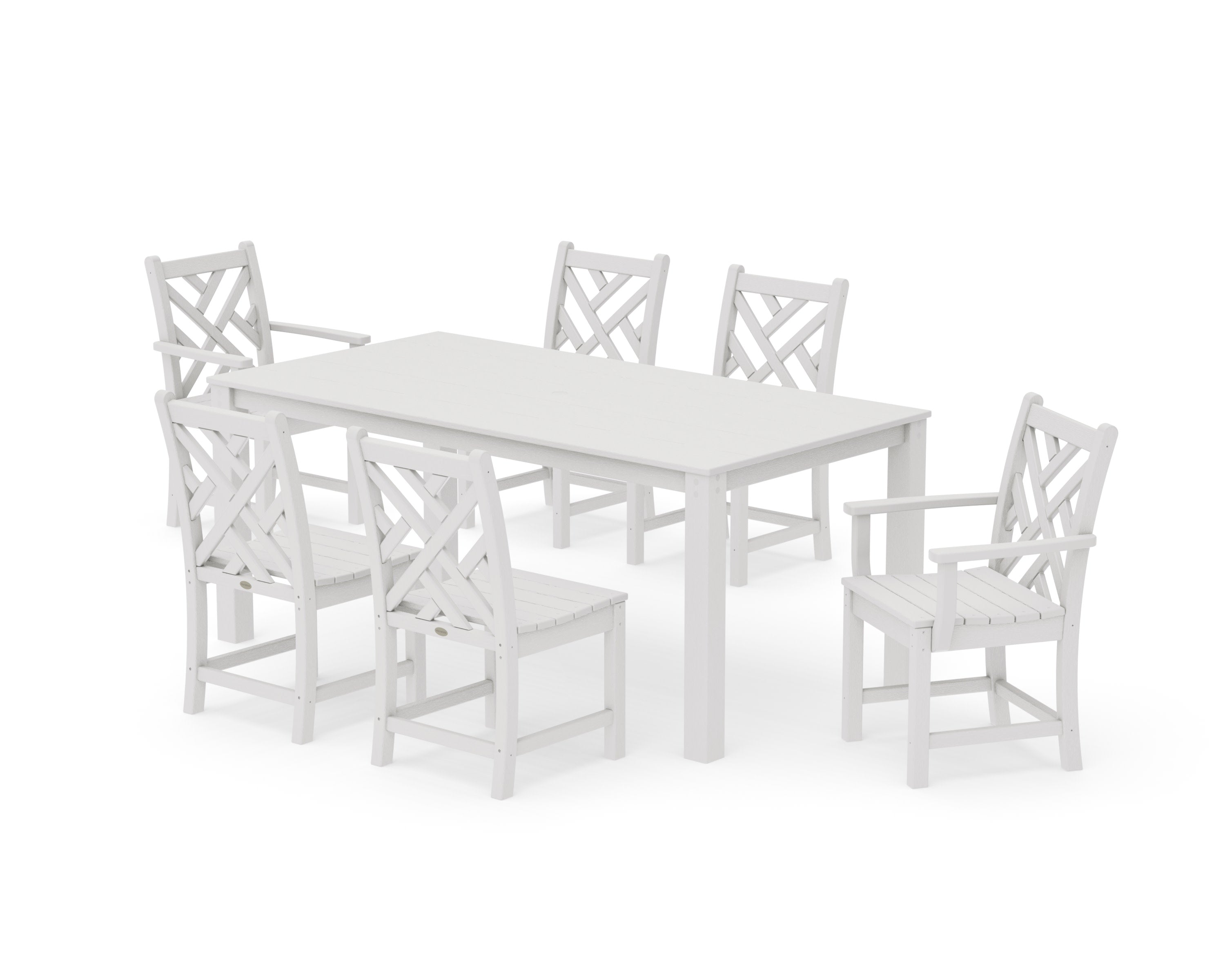Chippendale 7-Piece Parsons Dining Set in Vintage White