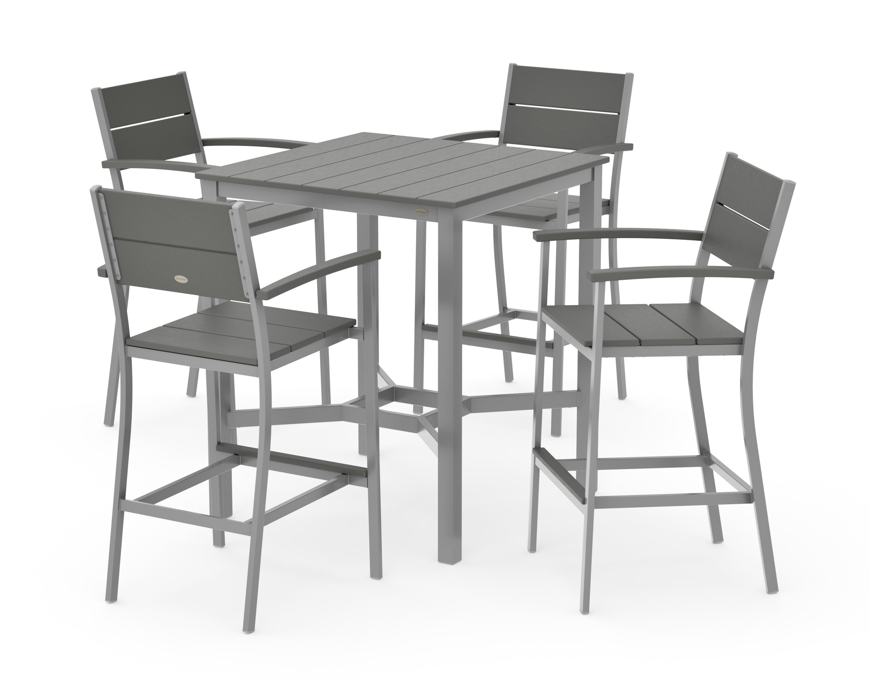 Main Street 5-Piece Bar Set in Silver / Slate Grey