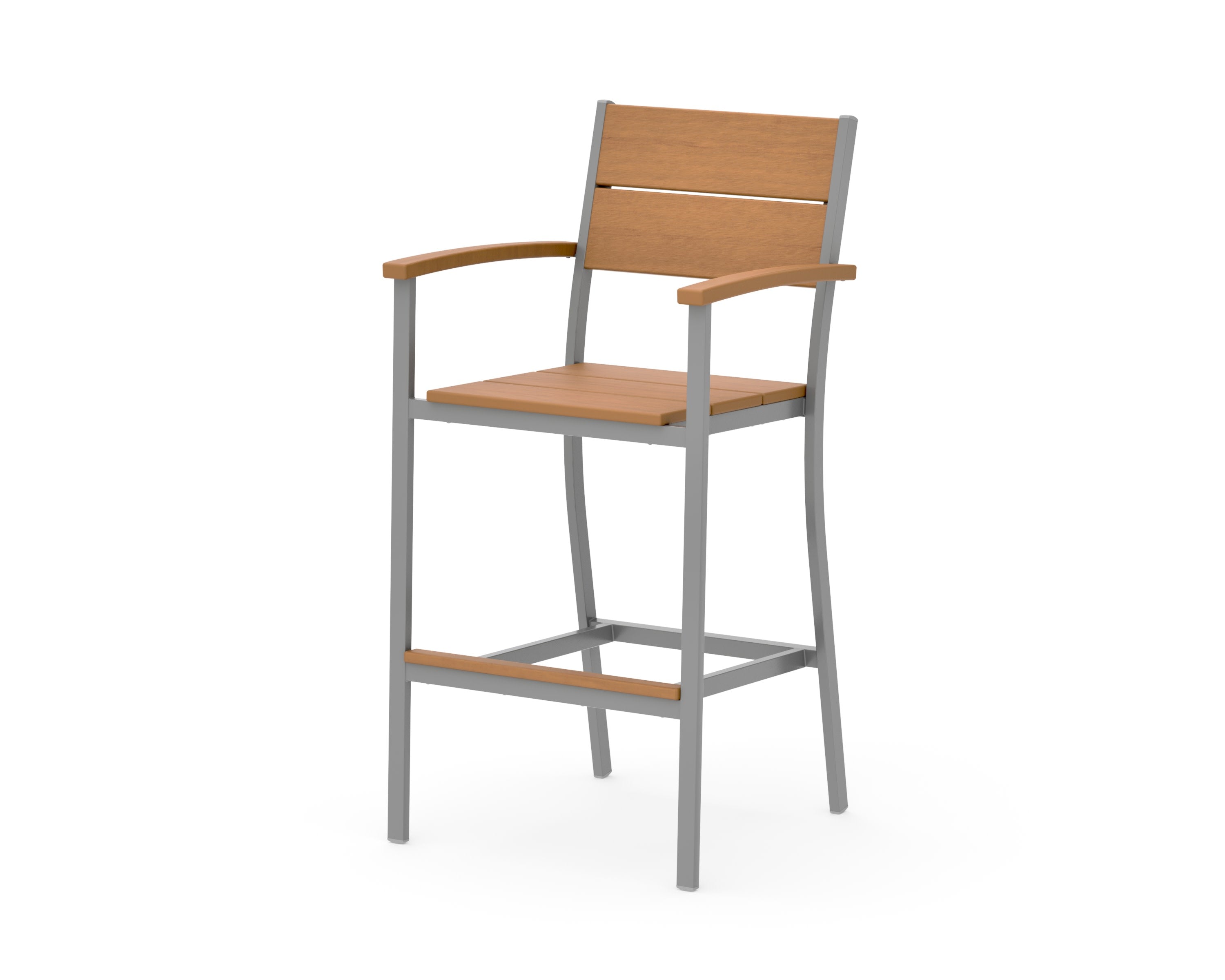 Main Street Bar Arm Chair in Silver / Natural