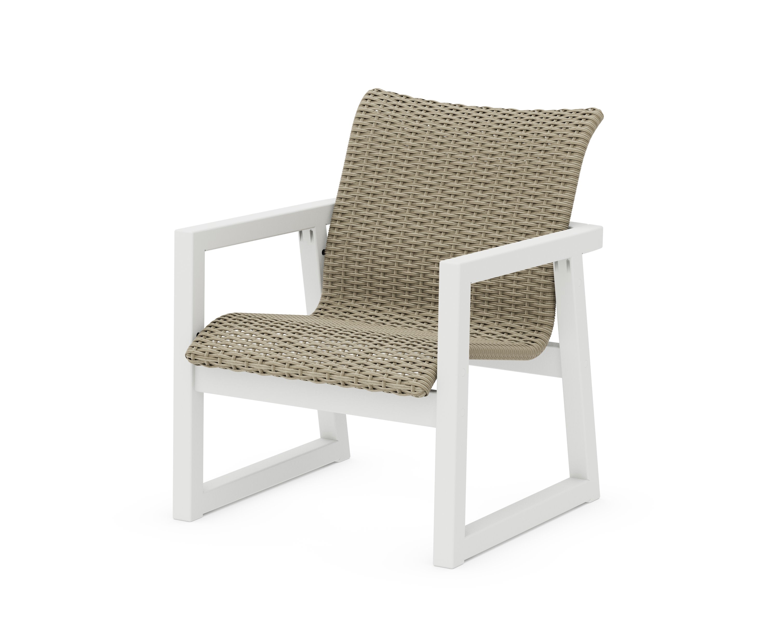 EDGE Woven Lounge Chair in White / Dune Grass