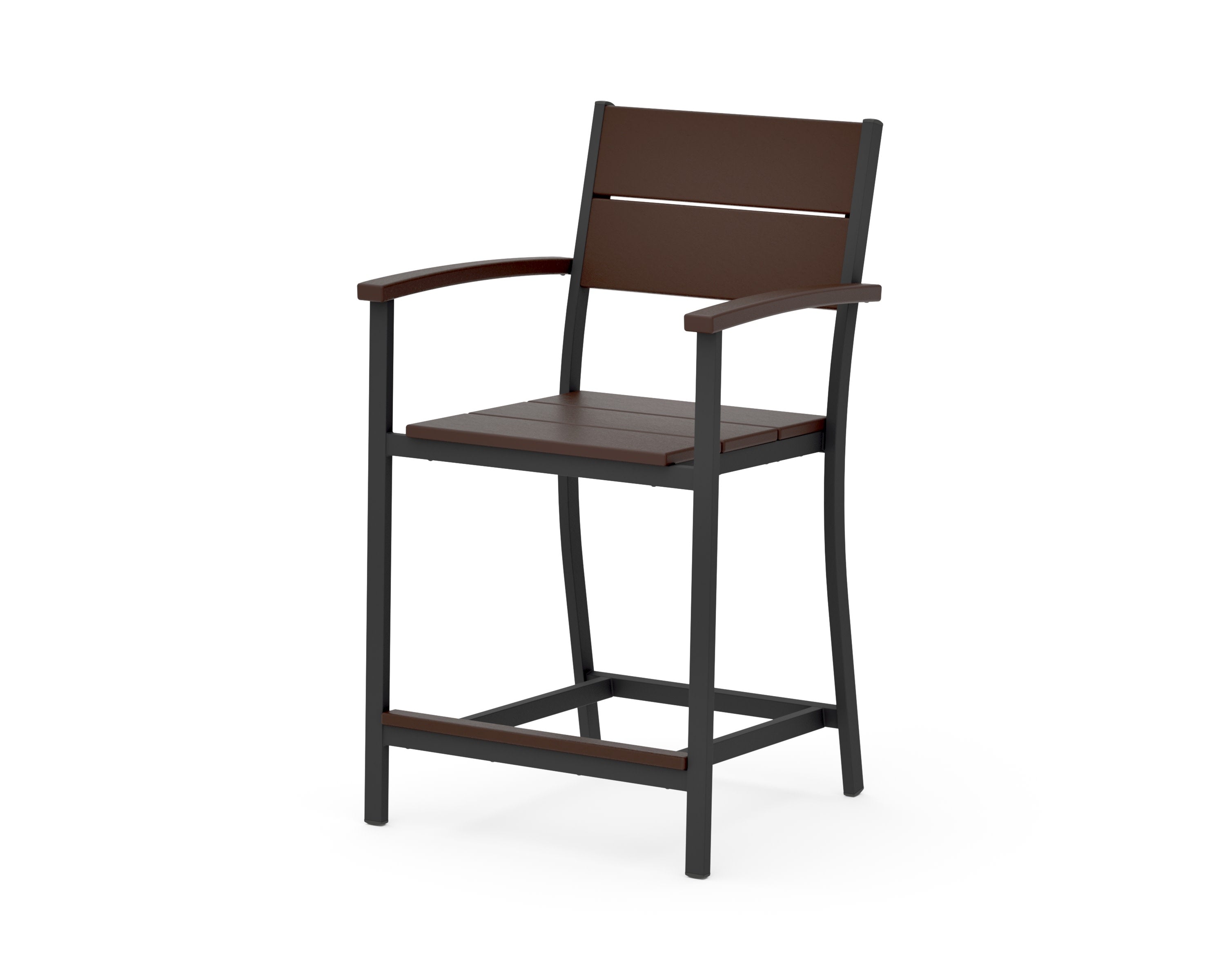 Main Street Counter Arm Chair in Black / Mahogany